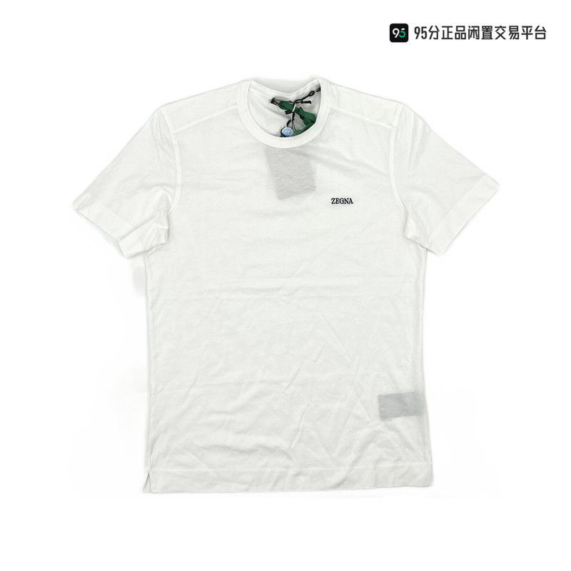 Ermenegildo Zegna Ermenegildo Zegna Embroidered Logo Solid Round Neck Short Sleeve T-Shirt Size US M / EU 48-50 / 2 - 5 Thumbnail