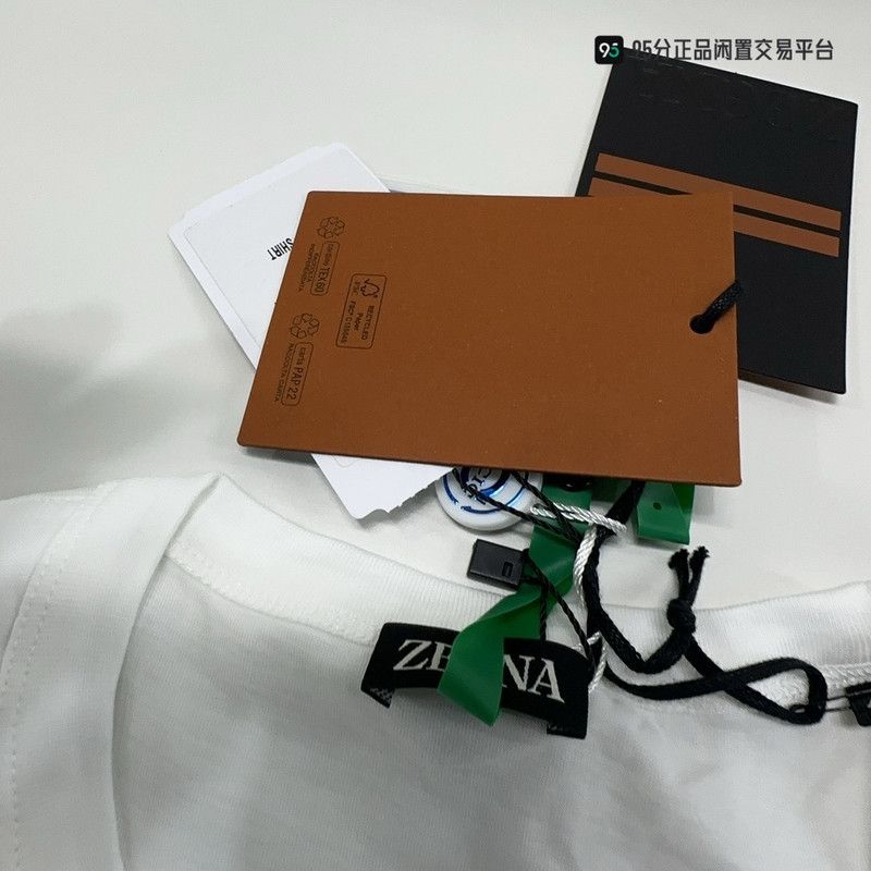 Ermenegildo Zegna Ermenegildo Zegna Embroidered Logo Solid Round Neck Short Sleeve T-Shirt Size US M / EU 48-50 / 2 - 3 Thumbnail