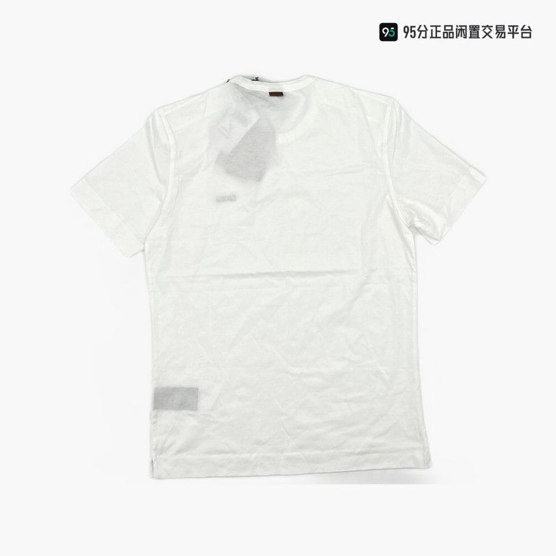 Ermenegildo Zegna Ermenegildo Zegna Embroidered Logo Solid Round Neck Short Sleeve T-Shirt Size US M / EU 48-50 / 2 - 2 Thumbnail