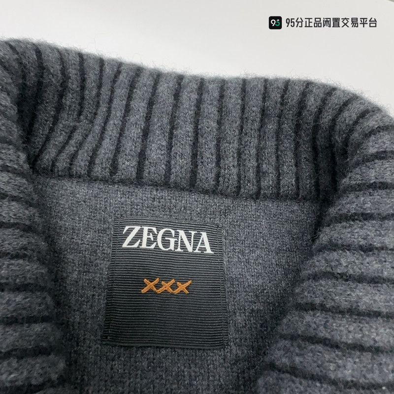 Ermenegildo Zegna Zegna FW24 Men's Solid Lapel Long-Sleeve Sweater Size US M / EU 48-50 / 2 - 3 Thumbnail