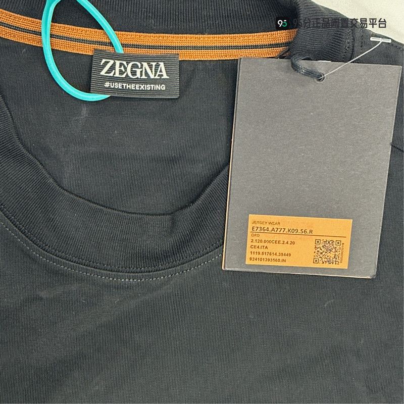 Ermenegildo Zegna Zegna FW22 Solid Logo Print Crew Neck T-Shirt Size US XL / EU 56 / 4 - 4 Thumbnail