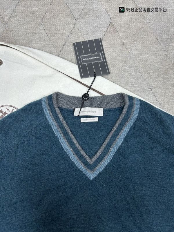 Ermenegildo Zegna Zegna Pure Cashmere Striped Sweater Size US M / EU 48-50 / 2 - 2 Thumbnail