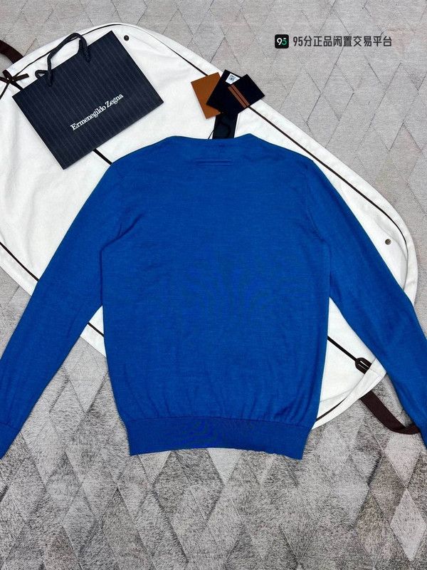 Ermenegildo Zegna Zegna SS23 Men's Solid Knit Crewneck Sweater Size US M / EU 48-50 / 2 - 5 Thumbnail