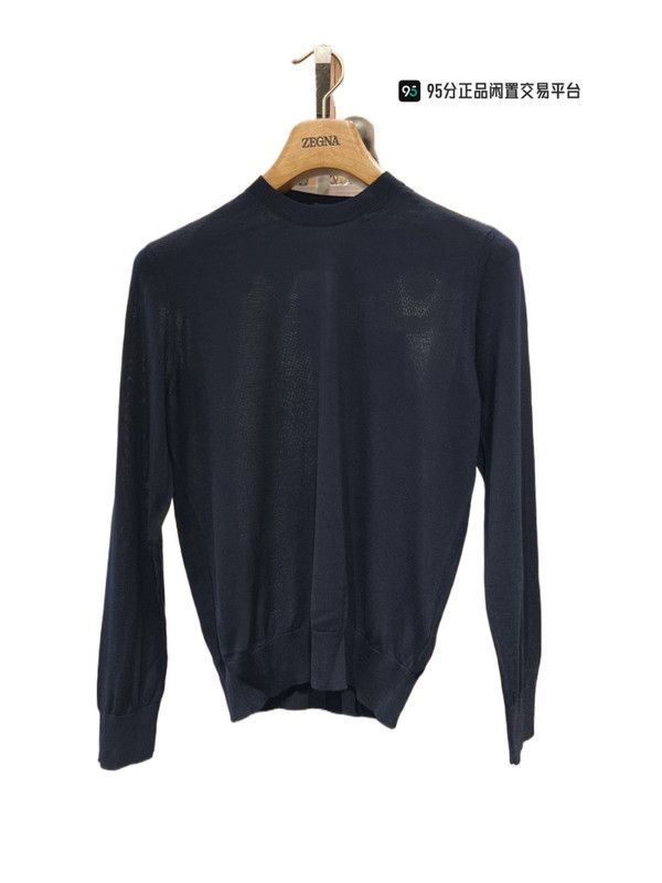 Ermenegildo Zegna Zegna Men's Solid Crewneck Knit Long-Sleeve T-Shirt Size US S / EU 44-46 / 1 - 8 Thumbnail