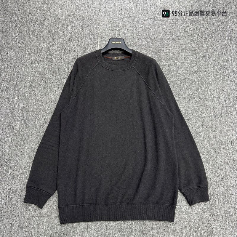 Loro Piana Loro Piana Unisex Black Round Neck Knit Sweater Size US XL / EU 56 / 4 - 4 Thumbnail