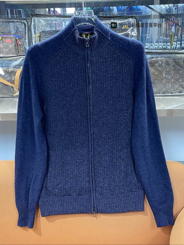 Loro Piana Loro Piana Men's Solid Zip Long-Sleeve Knit Size US M / EU 48-50 / 2 - 3 Thumbnail