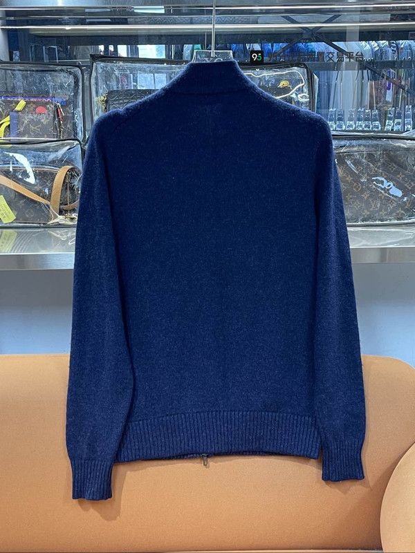 Loro Piana Loro Piana Men's Solid Zip Long-Sleeve Knit Size US M / EU 48-50 / 2 - 2 Thumbnail