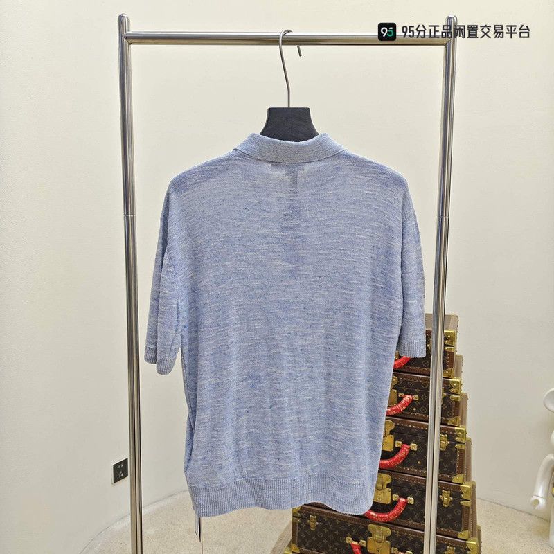 Loro Piana Loro Piana Mixed Color Ribbed Casual Knit Short Sleeve Size US M / EU 48-50 / 2 - 3 Thumbnail