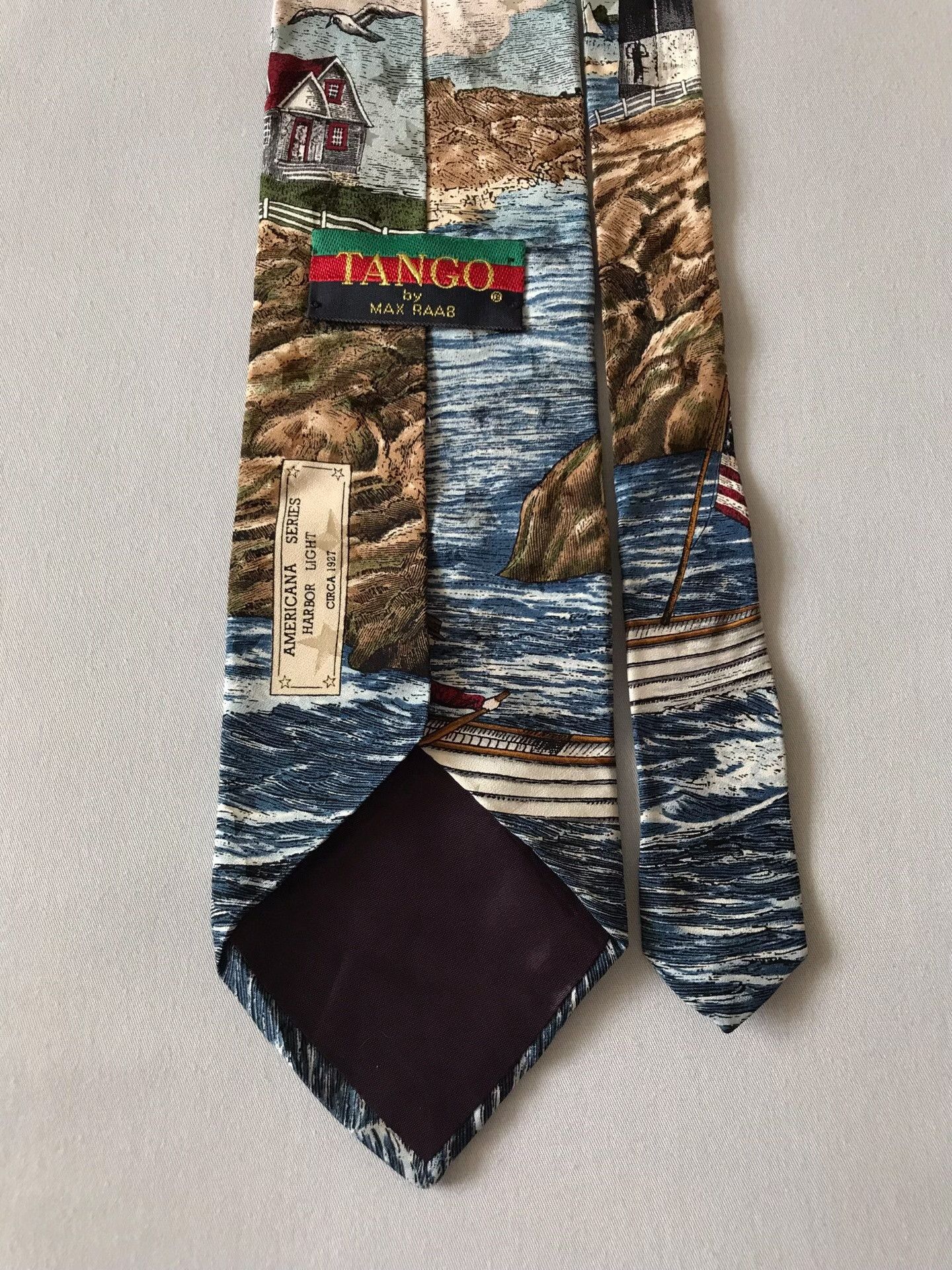 Vintage Vintage American Tango Silk Lighthouse Tie Size ONE SIZE - 6 Thumbnail