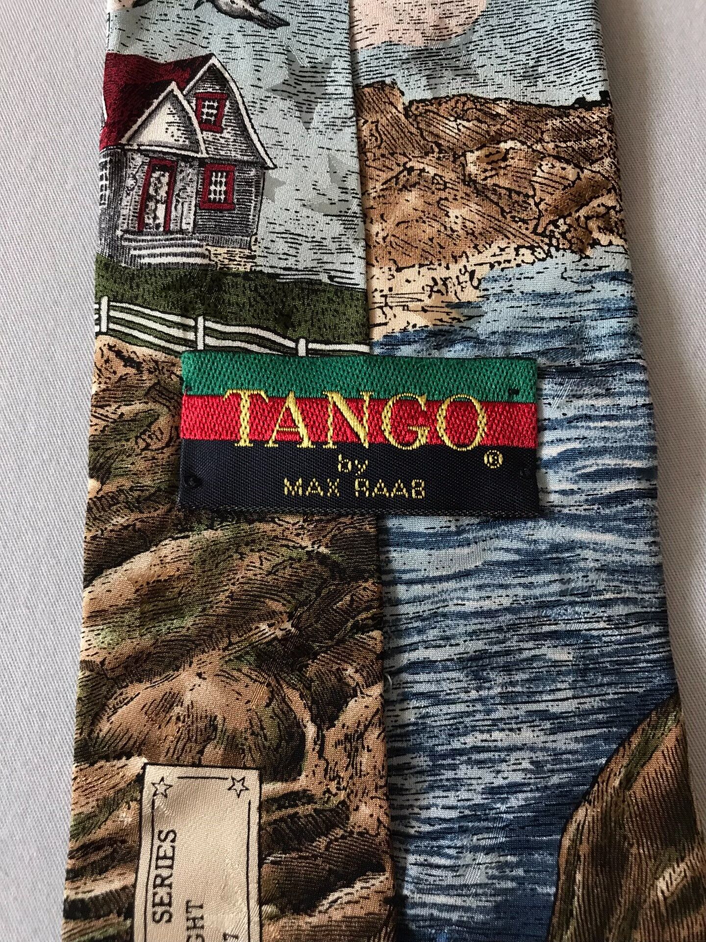 Vintage Vintage American Tango Silk Lighthouse Tie Size ONE SIZE - 7 Thumbnail