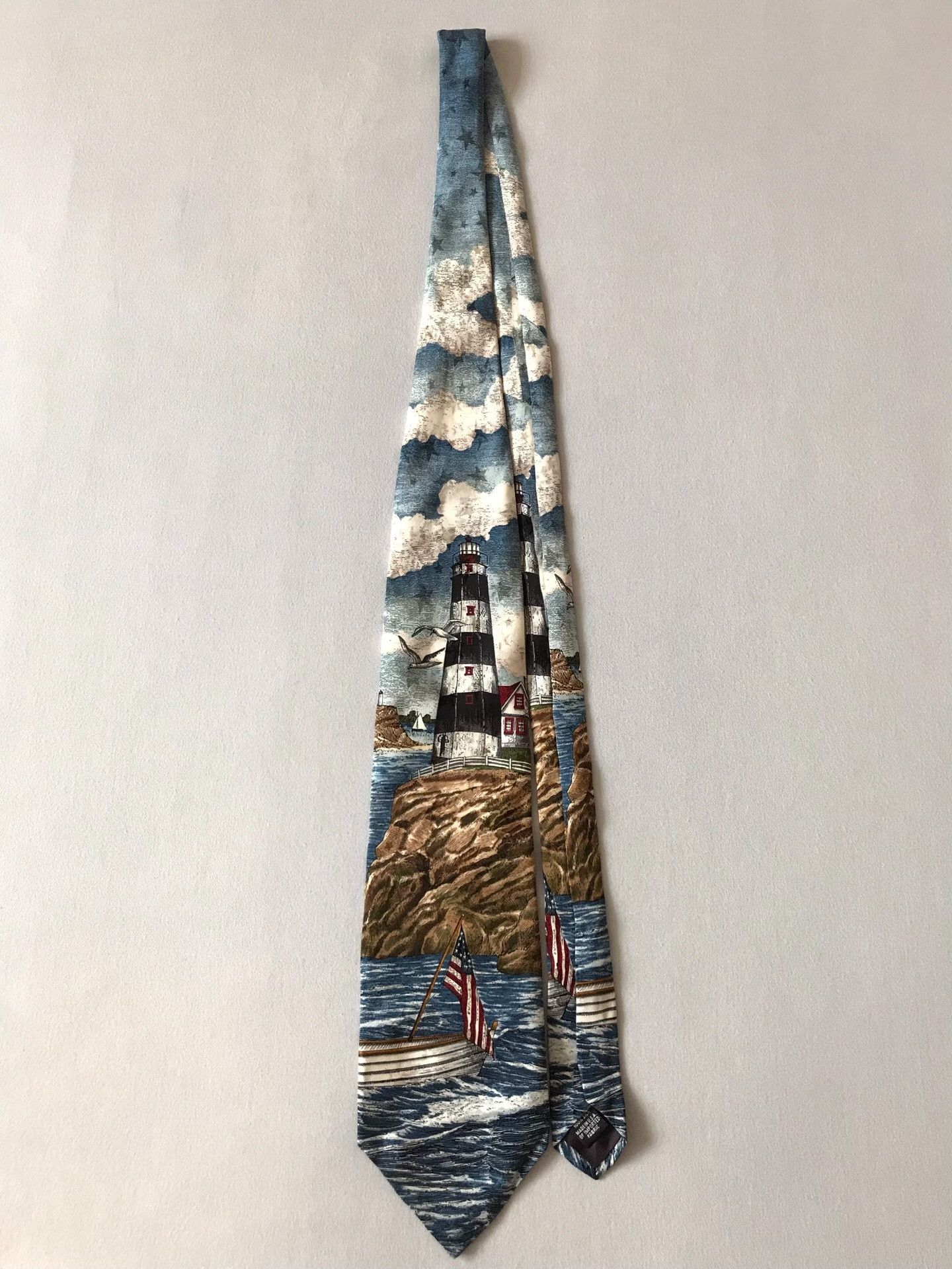 Vintage Vintage American Tango Silk Lighthouse Tie Size ONE SIZE - 3 Thumbnail