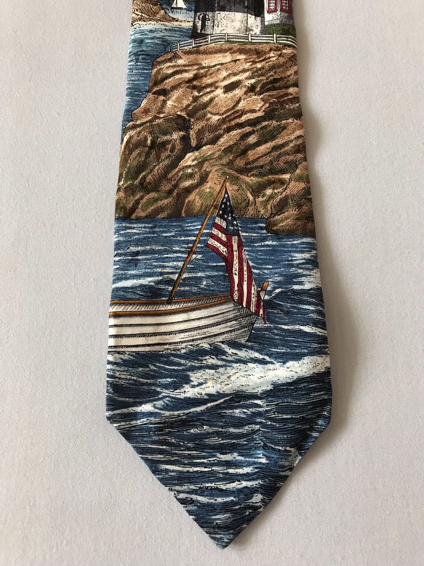 Vintage Vintage American Tango Silk Lighthouse Tie Size ONE SIZE - 2 Thumbnail