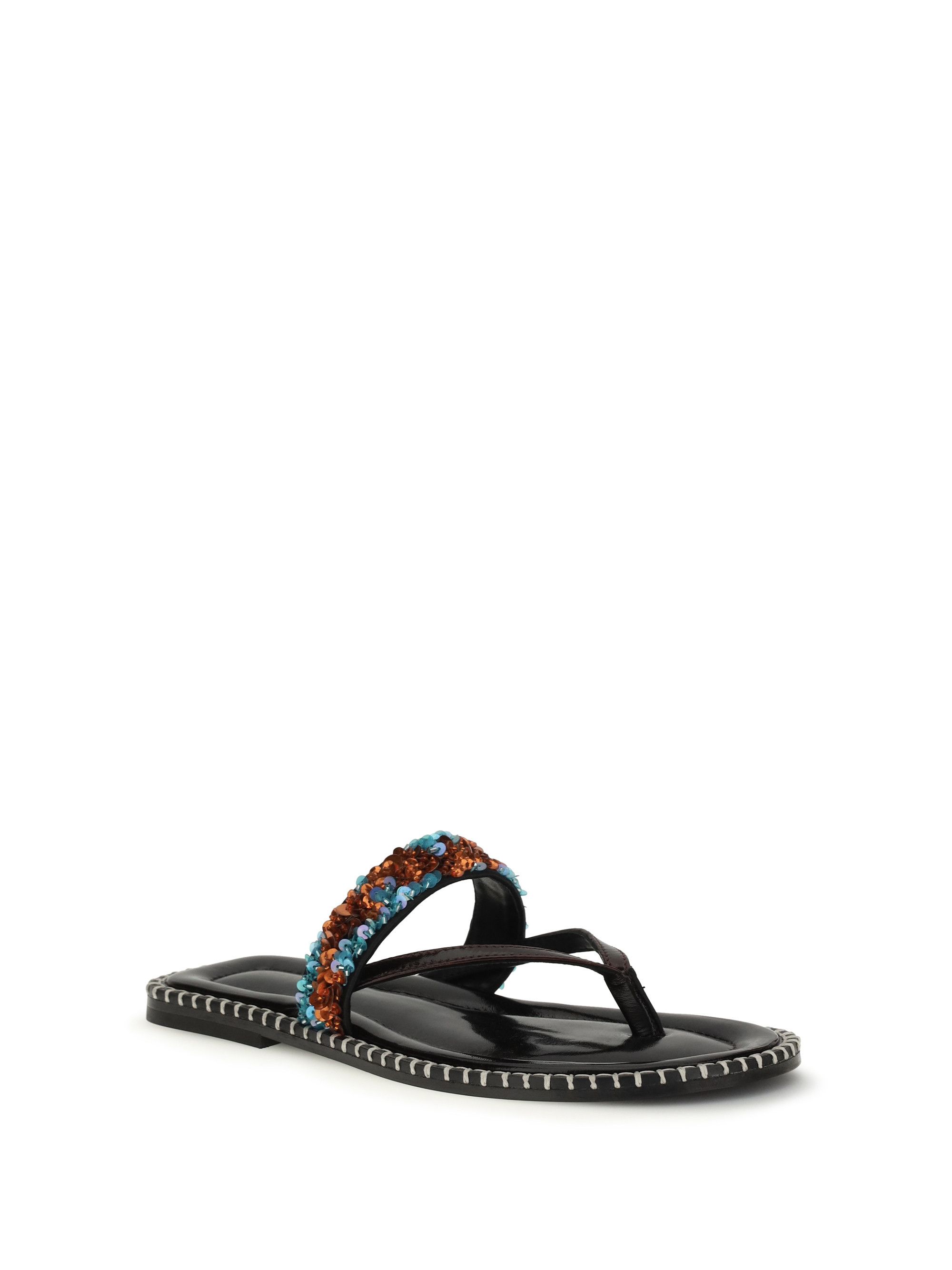 Dries Van Noten Slip-on leather Sandals with sequins Size US 7.5 / IT 37.5 - 2 Thumbnail
