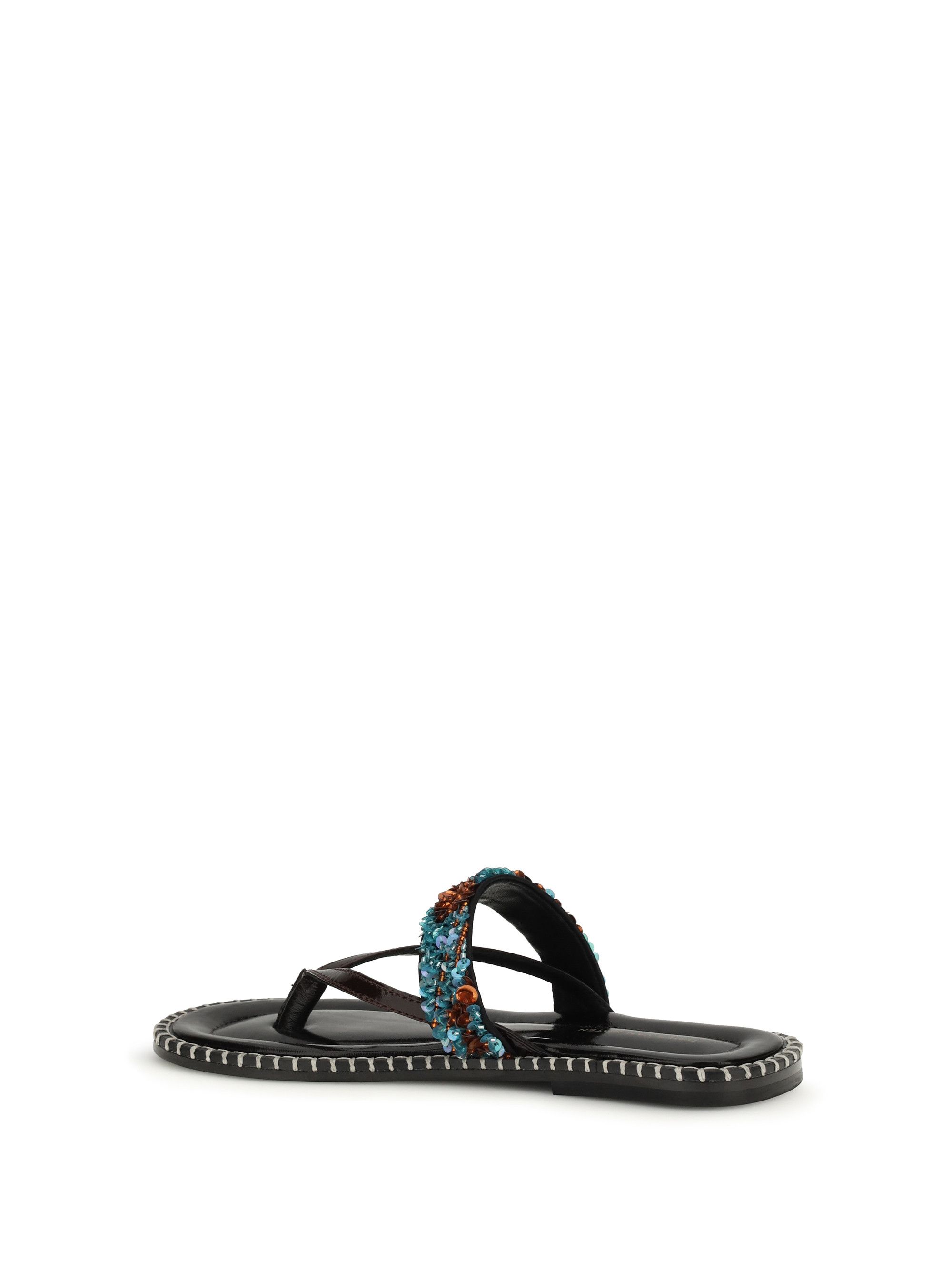 Dries Van Noten Slip-on leather Sandals with sequins Size US 10 / IT 40 - 3 Thumbnail
