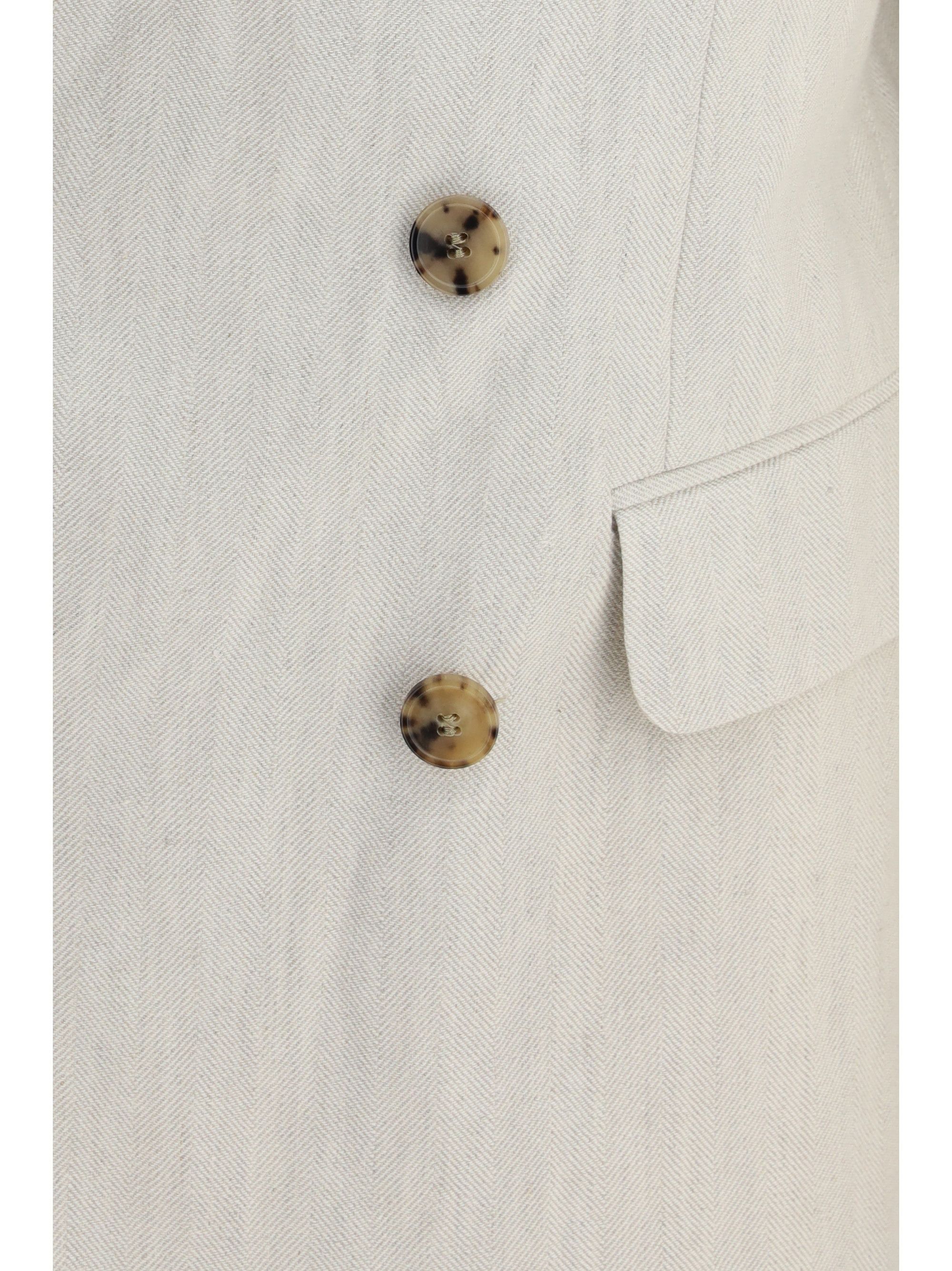 Dries Van Noten Barry Blazer in a cotton and linen herringbone blend Size US L / EU 52-54 / 3 - 3 Thumbnail