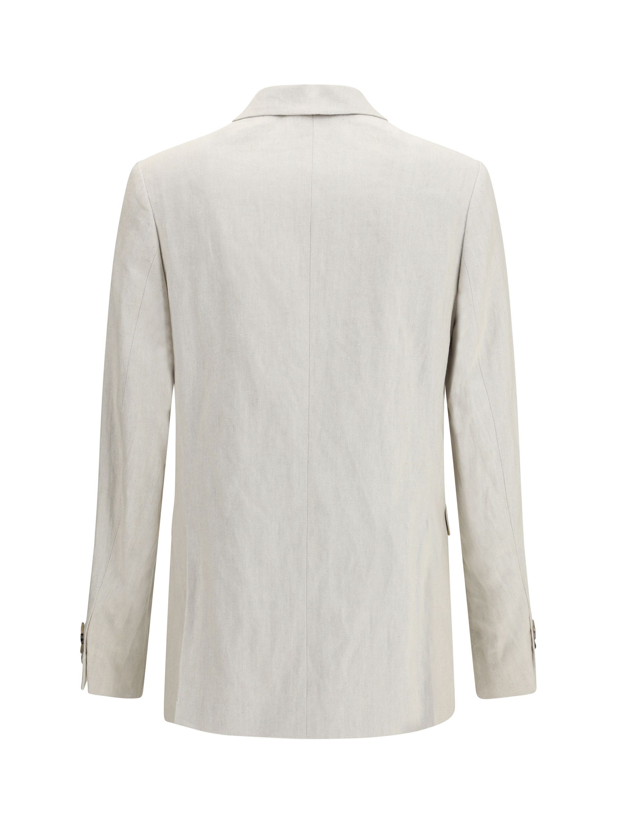 Dries Van Noten Barry Blazer in a cotton and linen herringbone blend Size US L / EU 52-54 / 3 - 2 Thumbnail