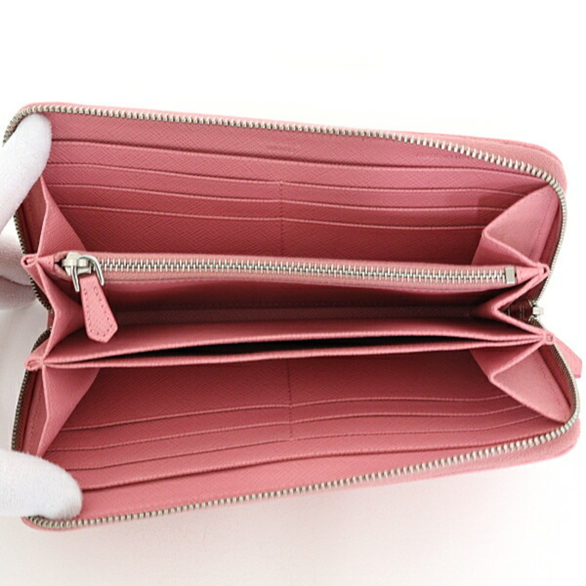 Prada Prada Saffiano Zip-Around Long Wallet 1M0506 PETALO 1 Pink Size ONE SIZE - 4 Thumbnail