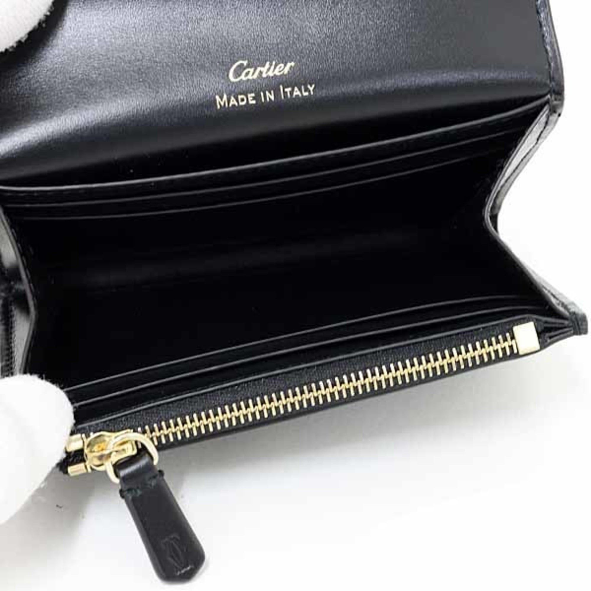 Cartier Cartier Wallet C de Mini Bi-fold Calfskin L3001909 Black Size ONE SIZE - 5 Thumbnail