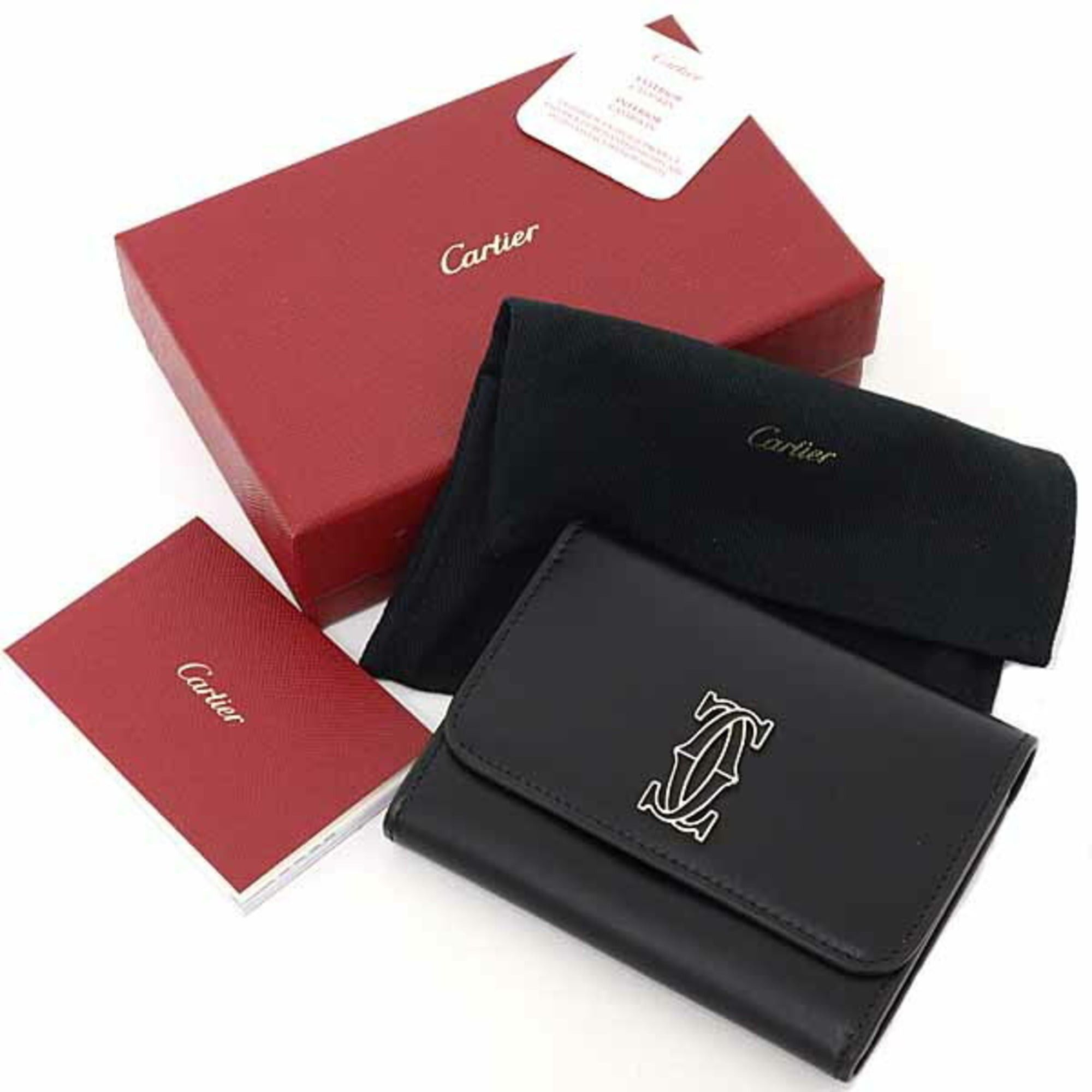Cartier Cartier Wallet C de Mini Bi-fold Calfskin L3001909 Black Size ONE SIZE - 2 Thumbnail