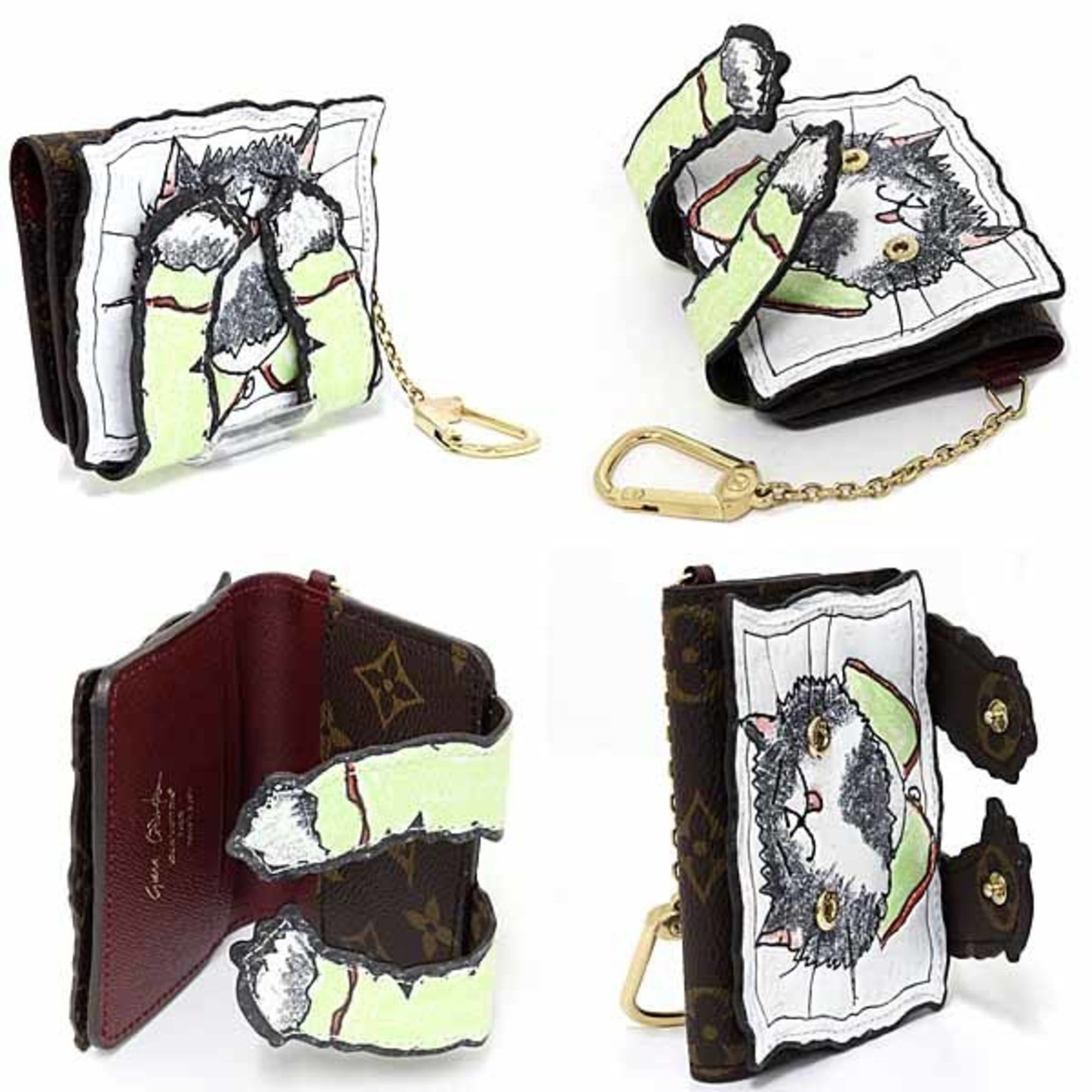 Louis Vuitton LOUIS VUITTON Grace Coddington Pouch Purse Card Case Cat M25732 Multicolor Size ONE SIZE - 6 Thumbnail