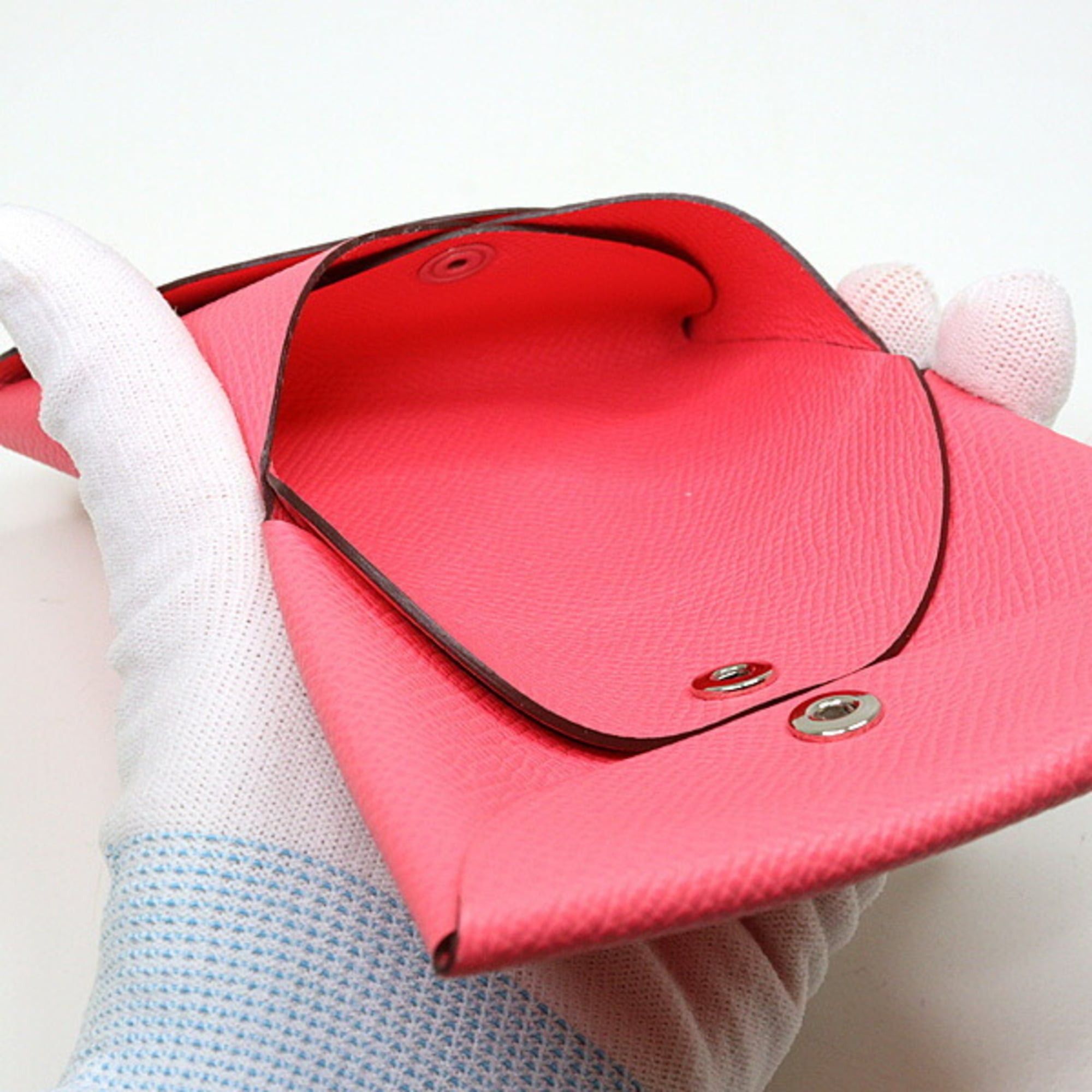 Hermes Hermes Calvi Duo Pink Card Case Coin (B Stamp) Epsom Leather Size ONE SIZE - 6 Thumbnail