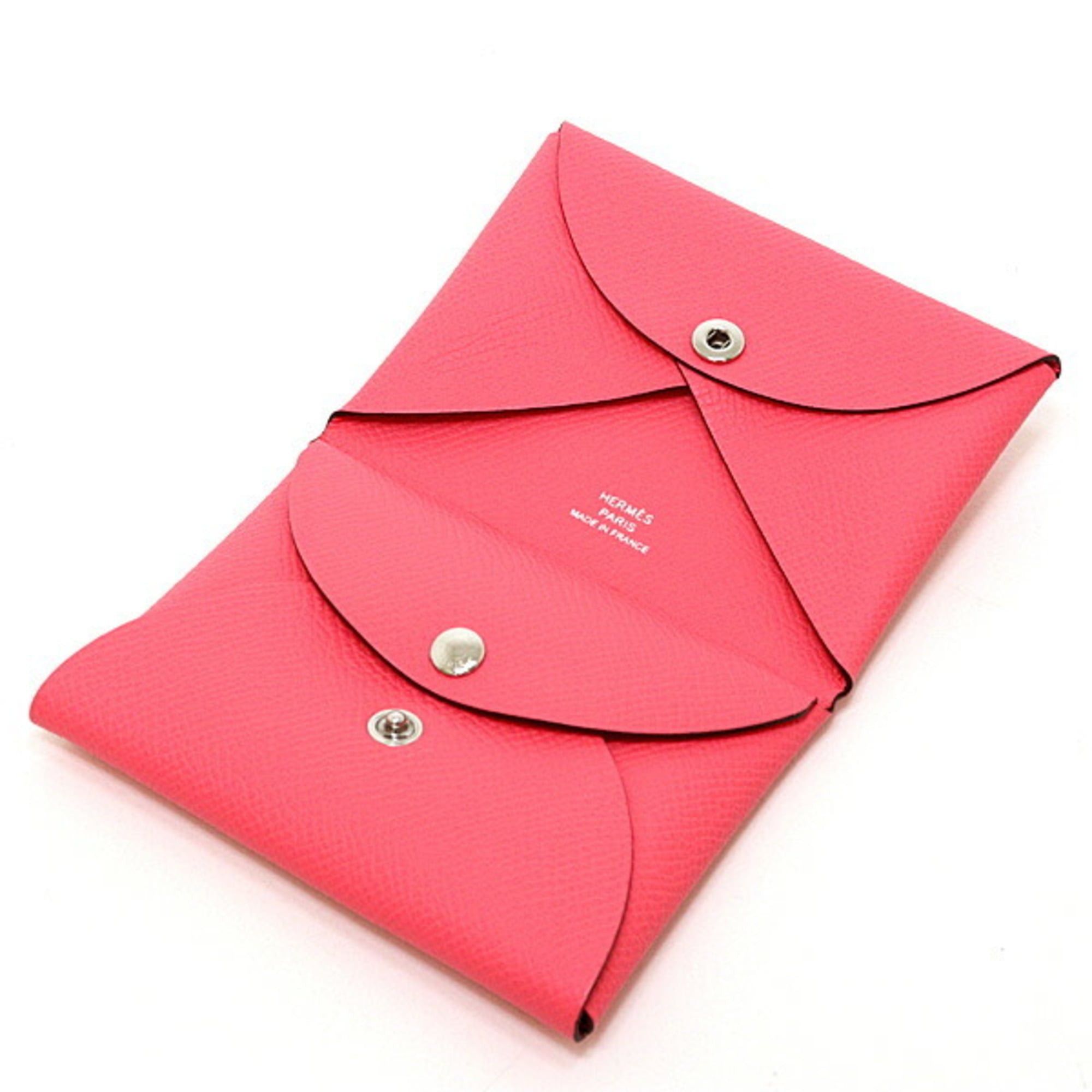 Hermes Hermes Calvi Duo Pink Card Case Coin (B Stamp) Epsom Leather Size ONE SIZE - 5 Thumbnail