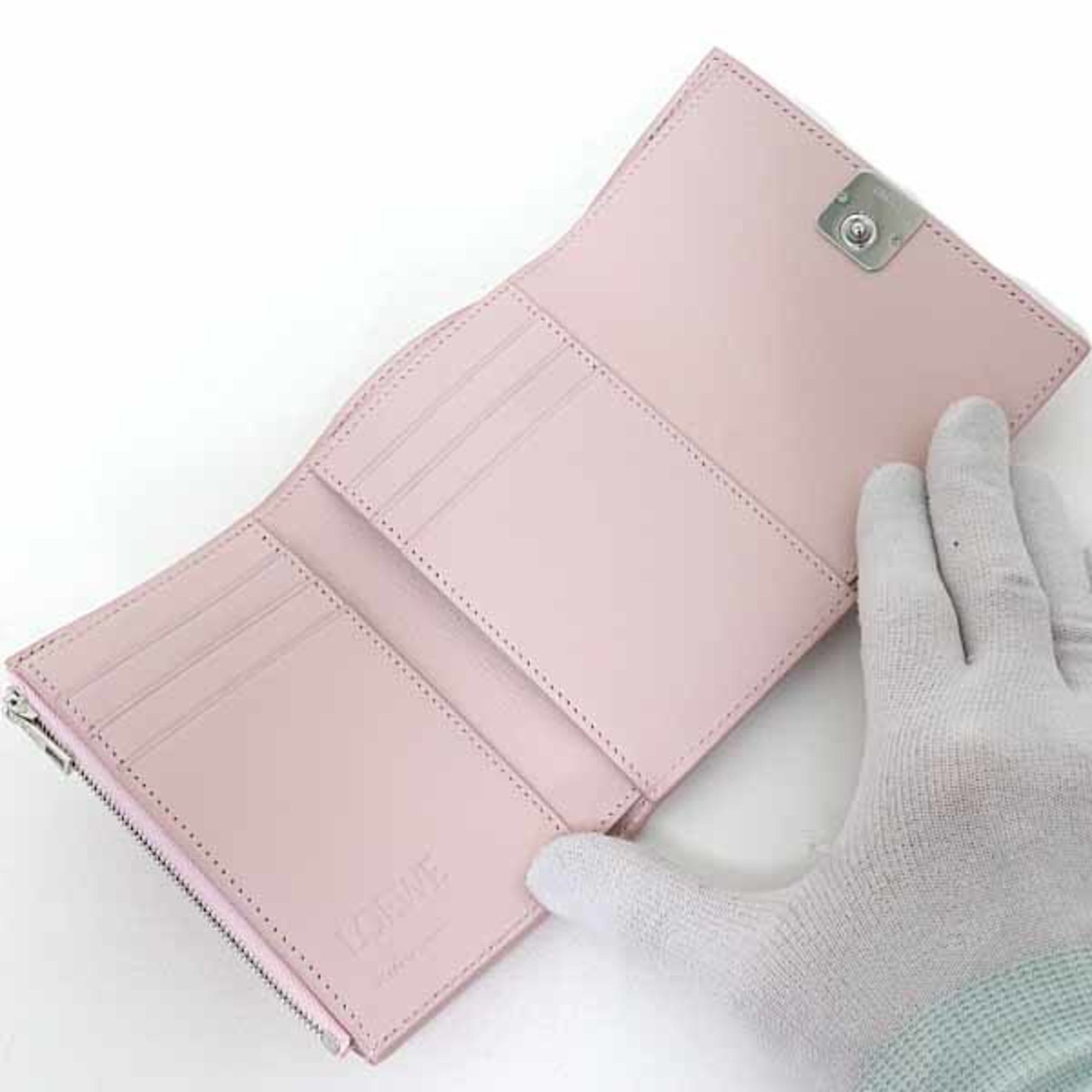 Loewe Loewe Anagram Vertical Wallet Small Tri-fold Pebble Grain Calf C821S33X12 Blossom Size ONE SIZE - 5 Thumbnail