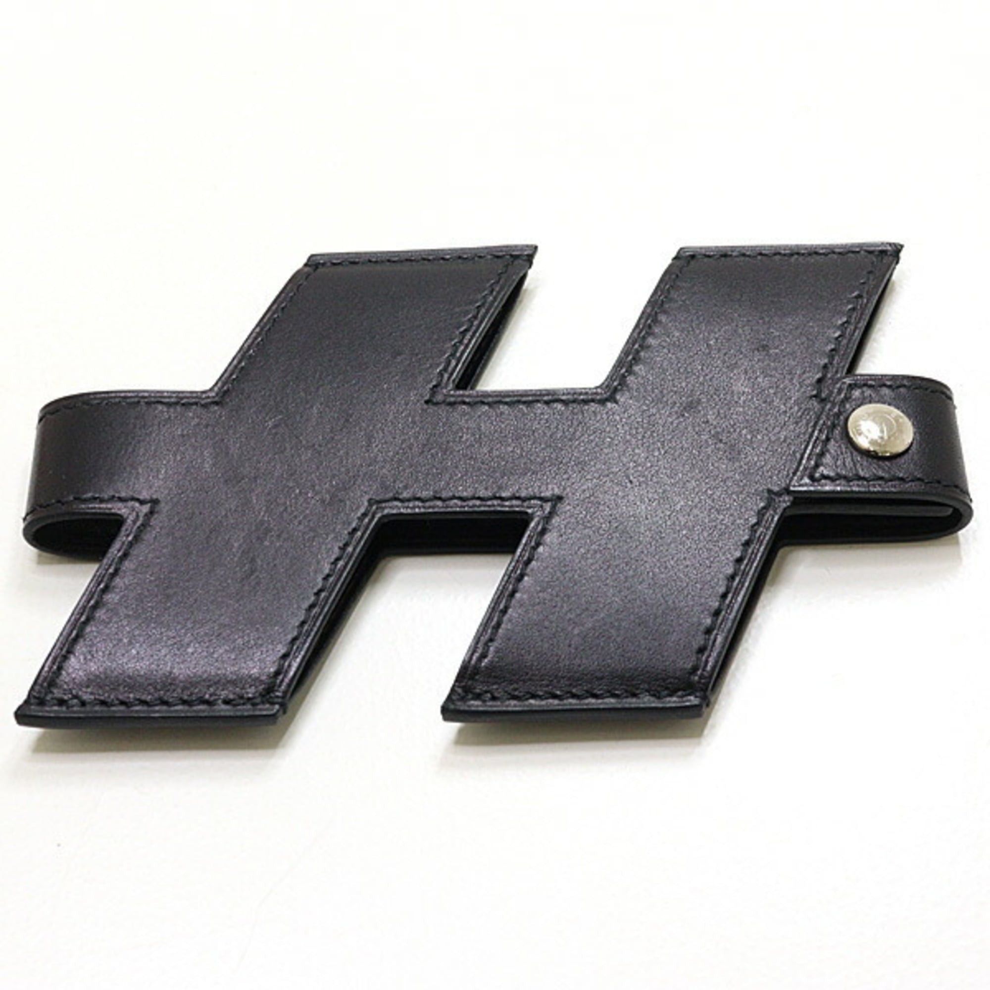 Hermes Hermes Card Case H Tag Calfskin Veau Epsom Black Blue Indigo Z Stamp Ash Size ONE SIZE - 4 Thumbnail