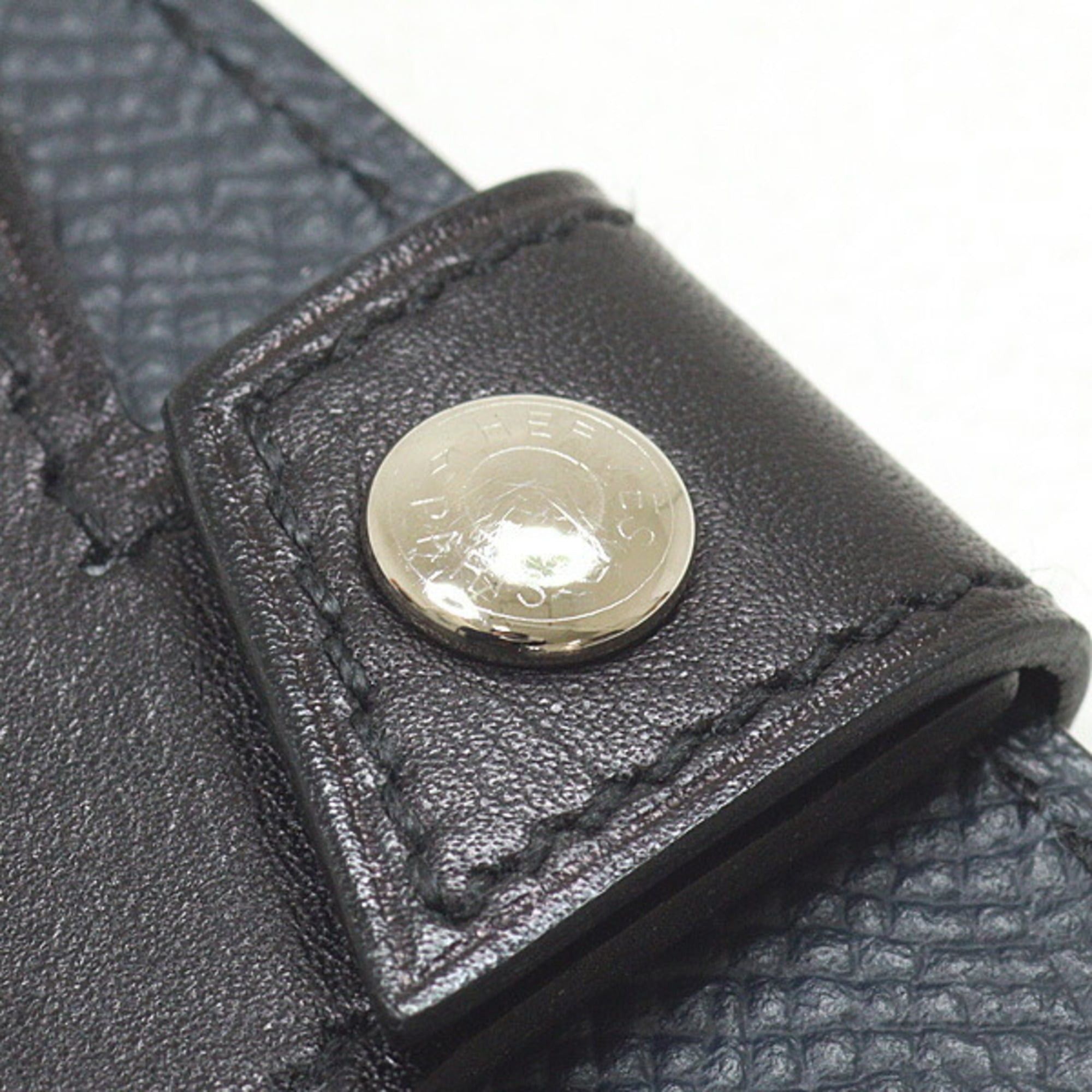Hermes Hermes Card Case H Tag Calfskin Veau Epsom Black Blue Indigo Z Stamp Ash Size ONE SIZE - 5 Thumbnail