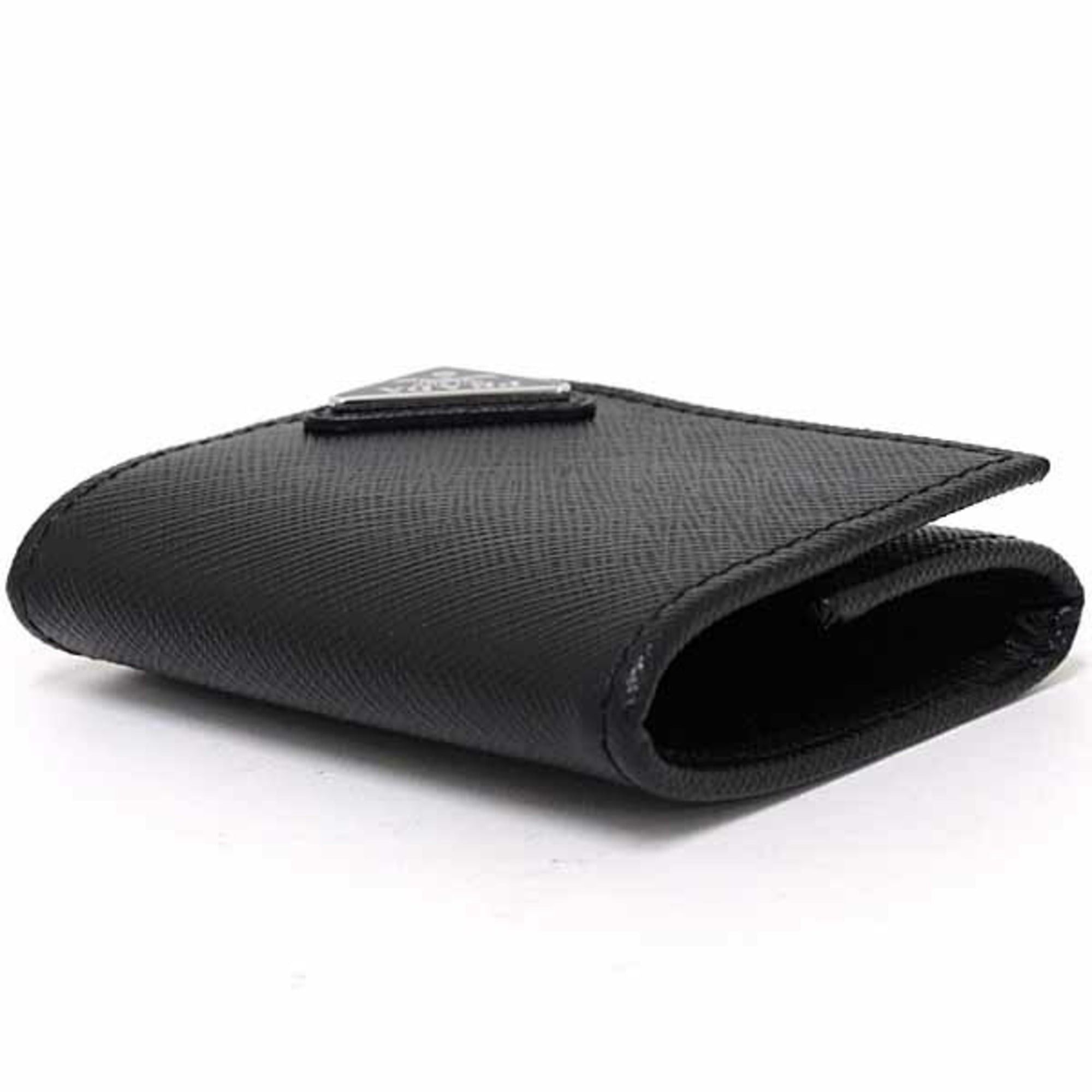 Prada Prada Saffiano Triangle Coin Case, 2MM935_QHH_F0002, Black Size ONE SIZE - 4 Thumbnail