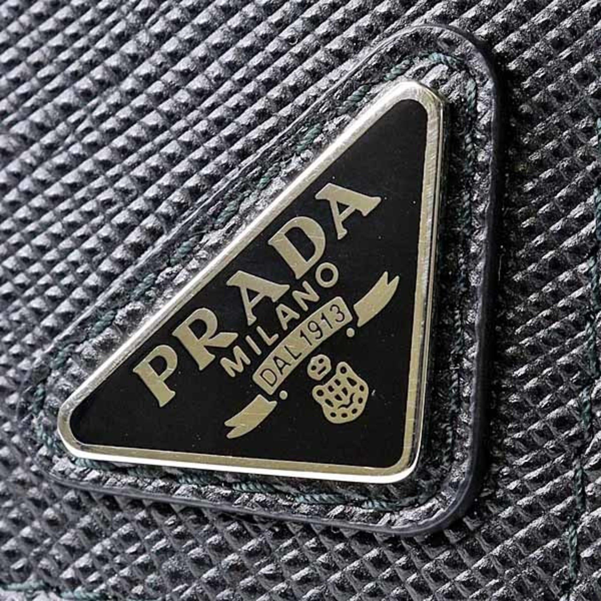 Prada Prada Saffiano Triangle Coin Case, 2MM935_QHH_F0002, Black Size ONE SIZE - 6 Thumbnail