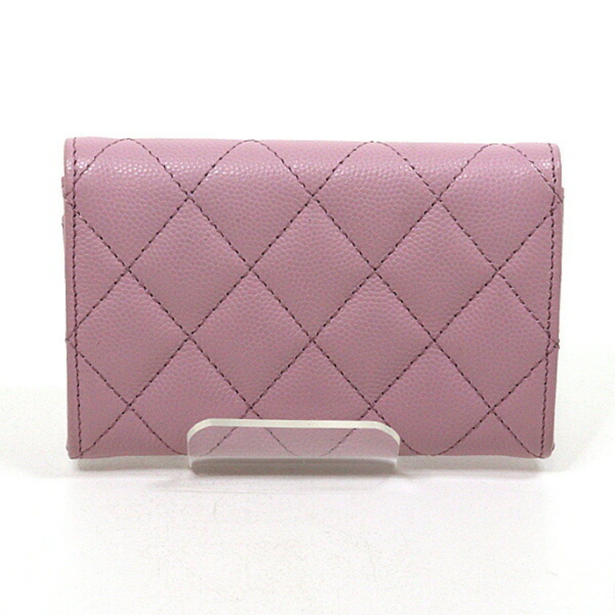 Chanel Chanel card case, caviar leather, pink, Matelassé, Coco Mark, AP3187, unused. Size ONE SIZE - 3 Thumbnail
