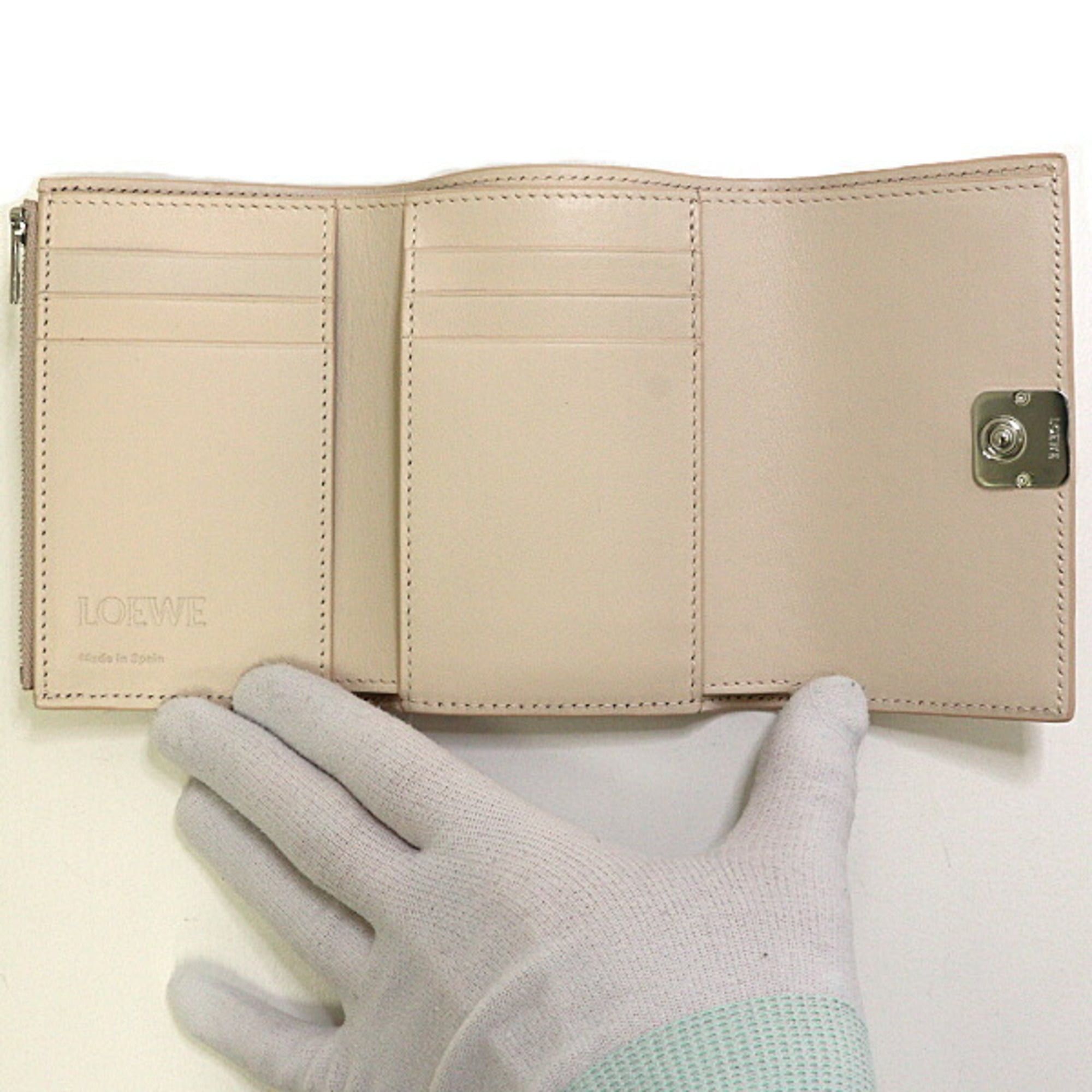 Loewe Loewe Anagram Vertical Wallet Small Pebble Grain Calf Tri-fold C821S33X12 TALCO Unused Size ONE SIZE - 4 Thumbnail