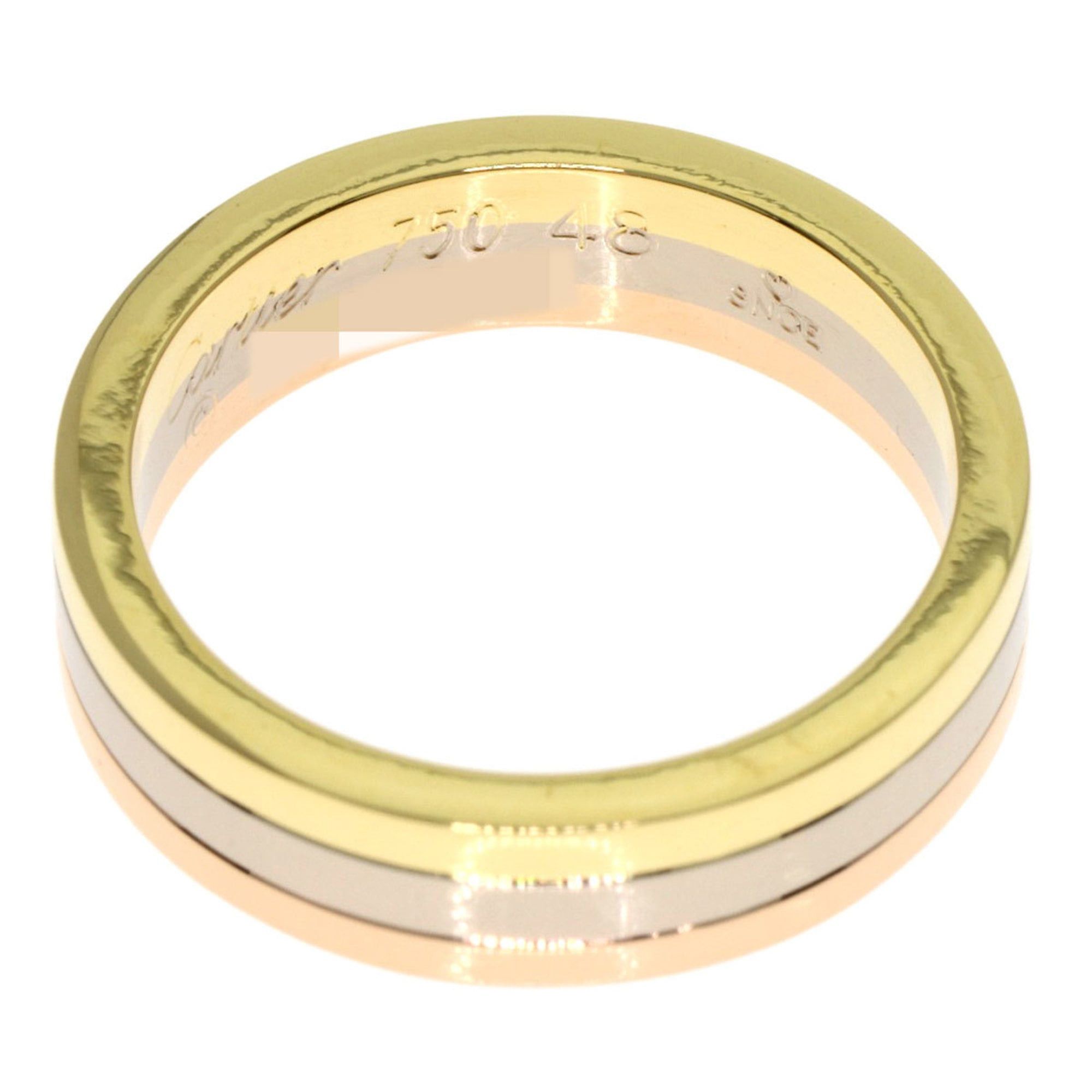 Cartier Cartier Three-Color Ring #48, 18K Yellow Gold/18K White Pink Gold, Women's. Size ONE SIZE - 4 Thumbnail