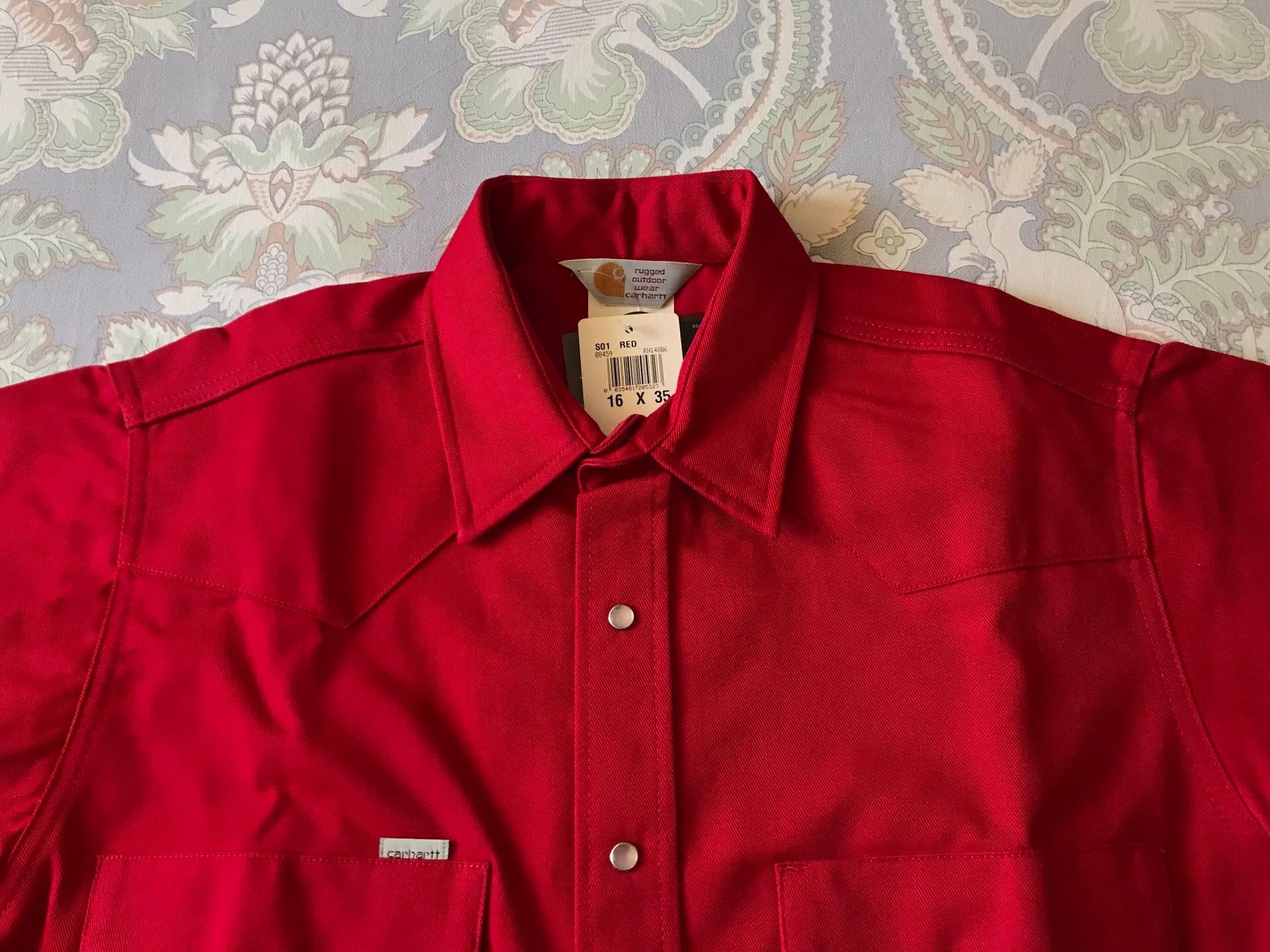 Carhartt Carhartt S01 Red Western Shirt 16×35 Size US M / EU 48-50 / 2 - 3 Thumbnail