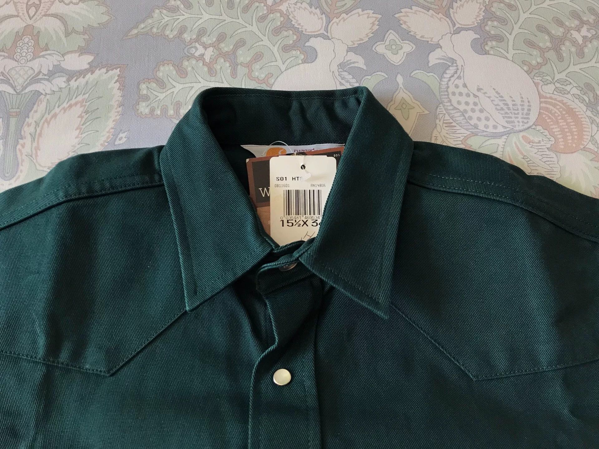 Carhartt Carhartt S01 HTG Hunter Green Western Shirt Size US M / EU 48-50 / 2 - 4 Thumbnail