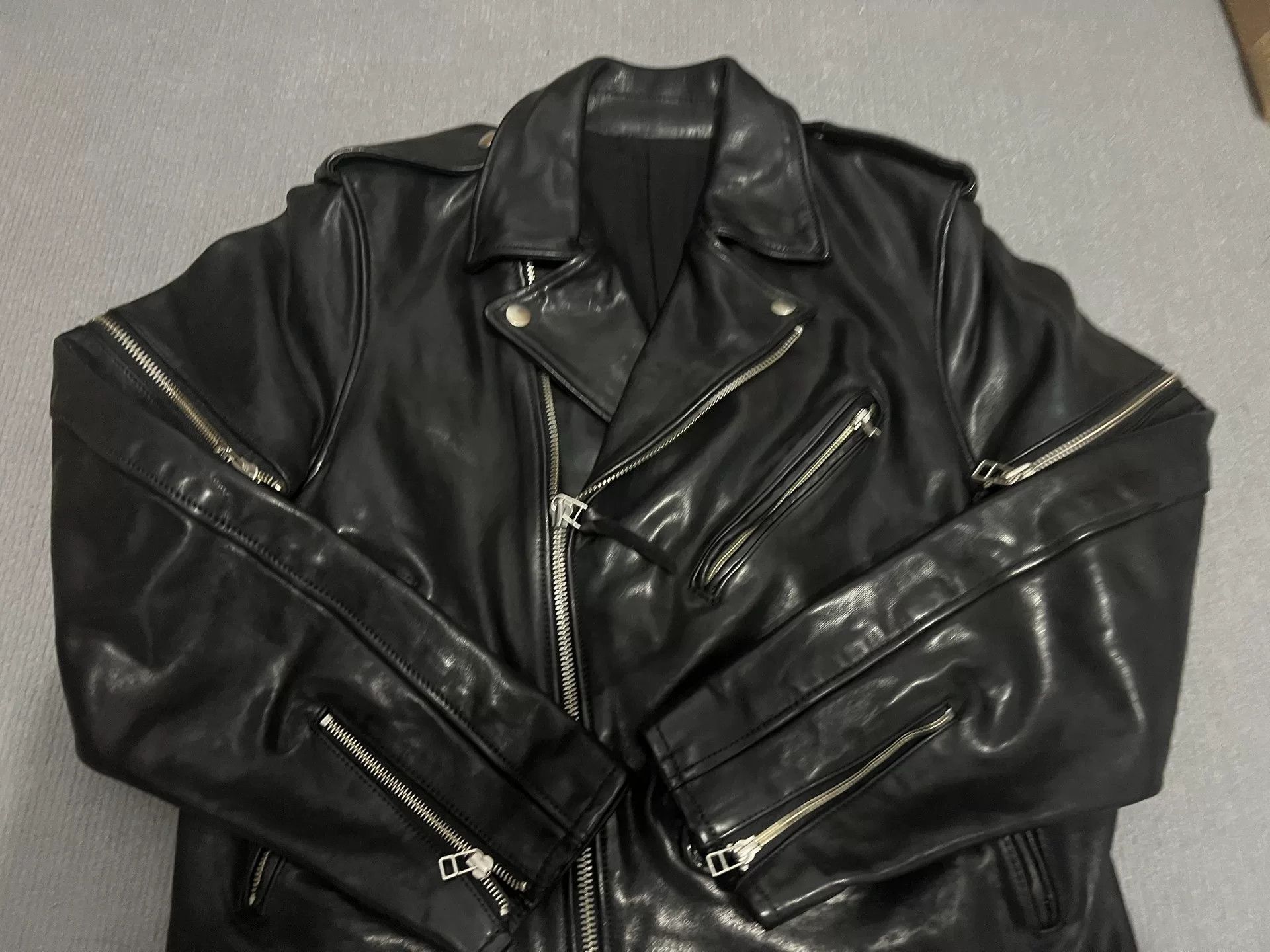 Other Horse Leather Motorcycle Jacket w/ Removable Sleeves Size US XL / EU 56 / 4 - 3 Thumbnail