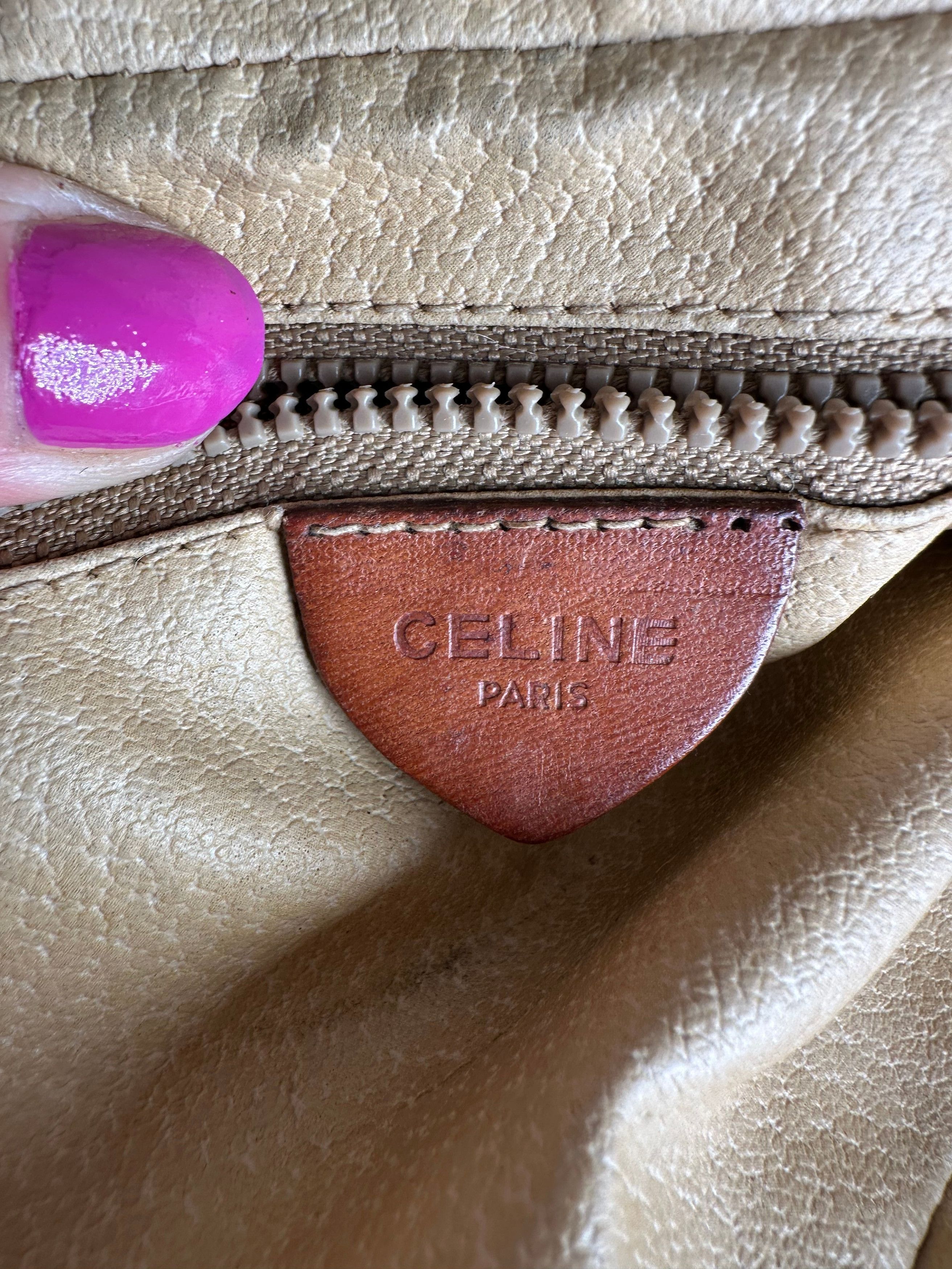 Celine Vintage Paris Triomphe Monogram Leather Clutch Brown Size ONE SIZE - 7 Thumbnail