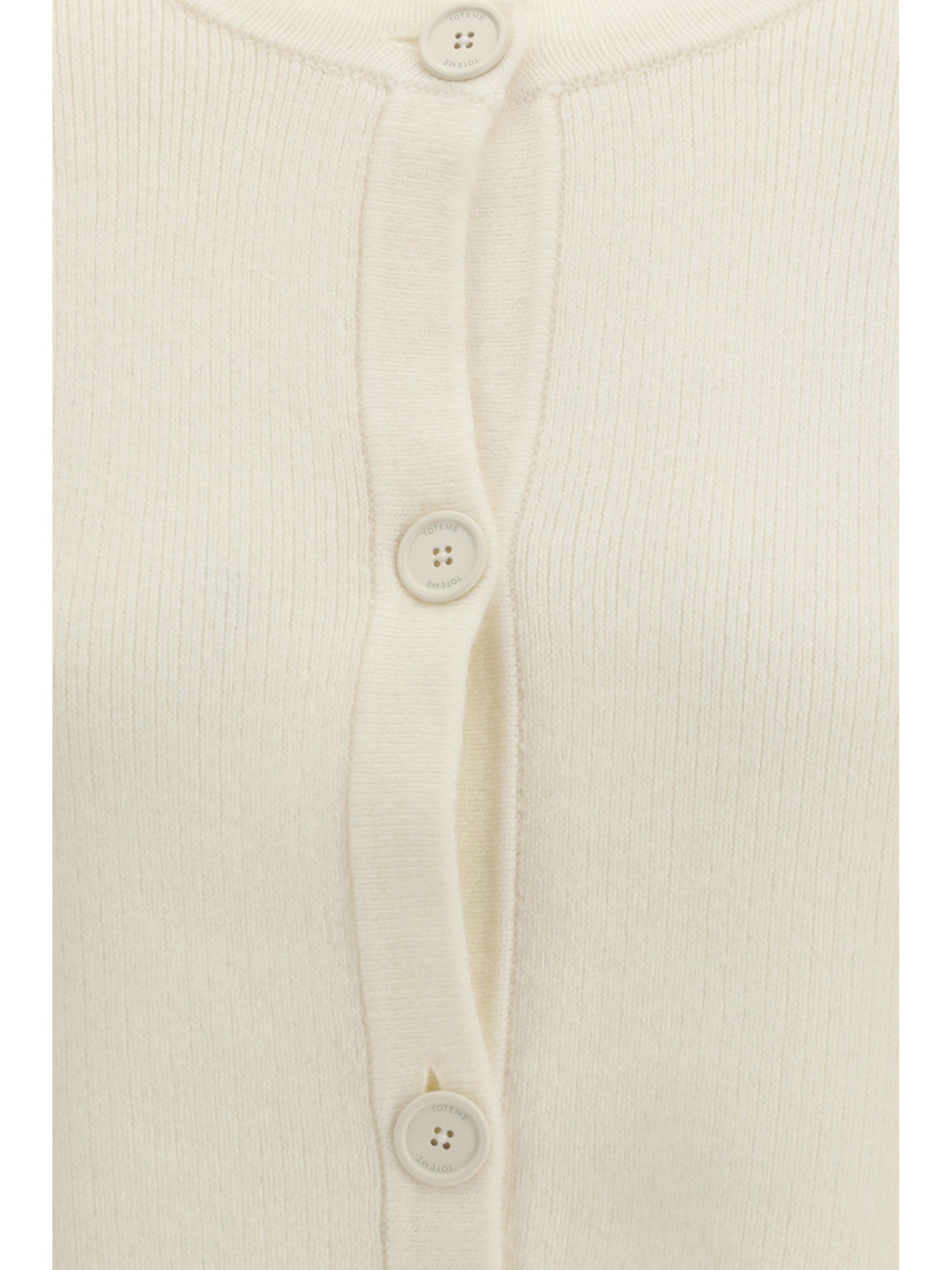 Toteme Cropped crewneck Cardigan with button fastening Size S / US 4 / IT 40 - 3 Thumbnail