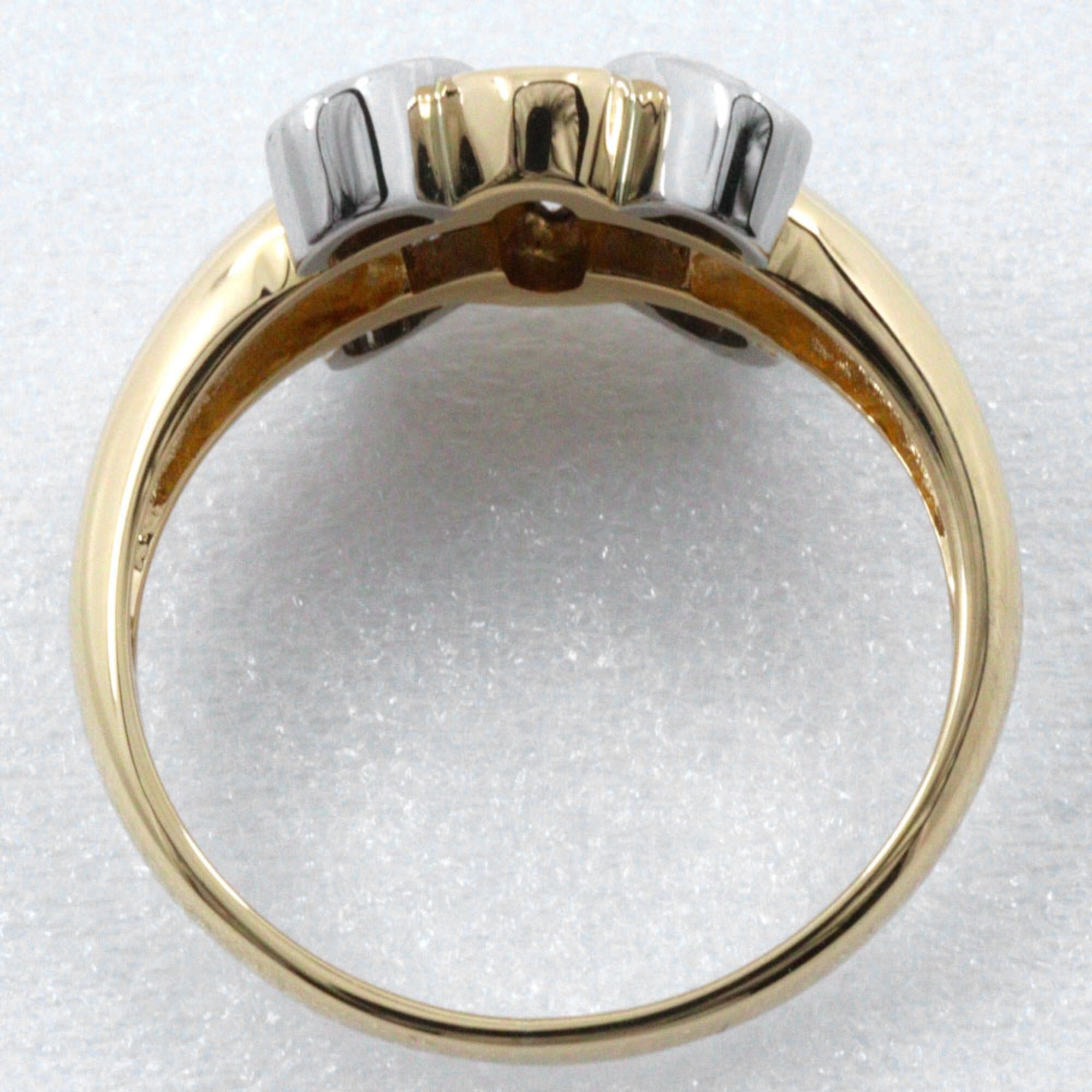 Celine Celine Macadam Ring, Size 11, 18K Yellow Gold x Pt900 Platinum Diamond (D0.16), Approx. 4.6g, Women's. Size ONE SIZE - 7 Thumbnail