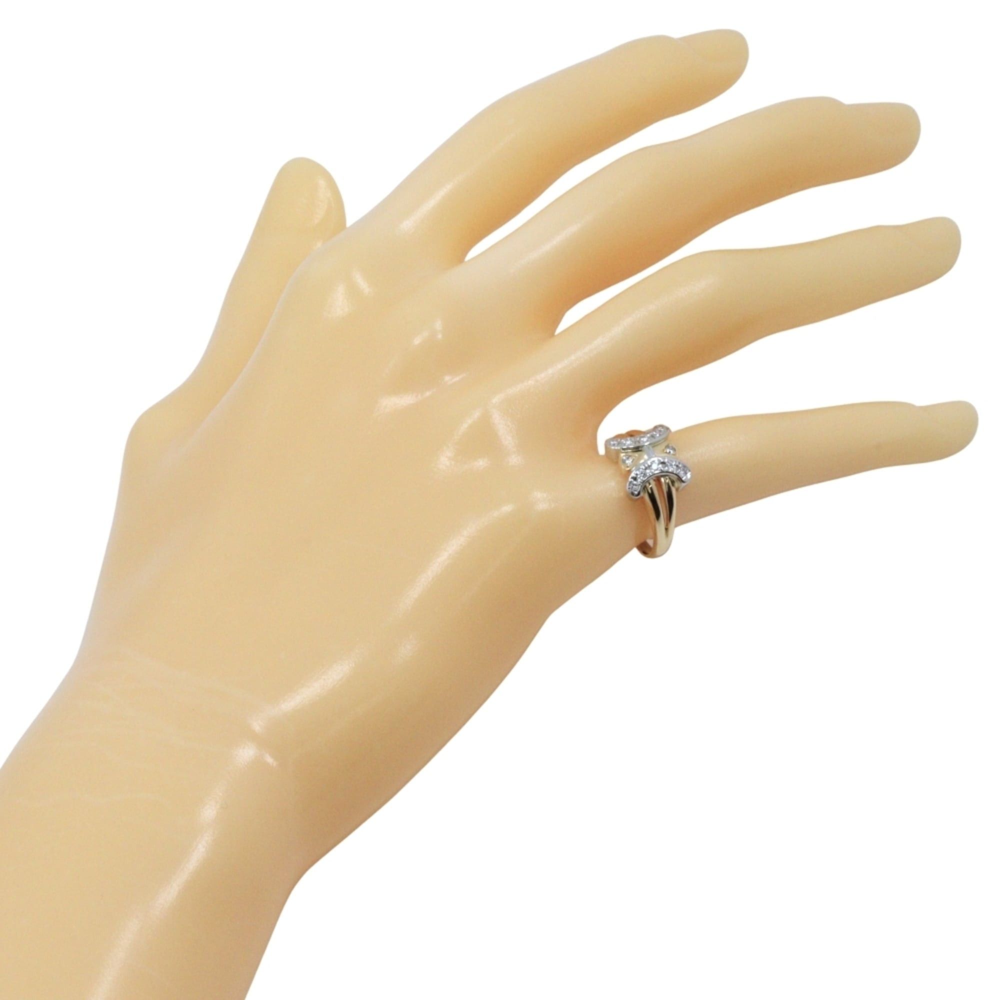 Celine Celine Macadam Ring, Size 11, 18K Yellow Gold x Pt900 Platinum Diamond (D0.16), Approx. 4.6g, Women's. Size ONE SIZE - 2 Thumbnail
