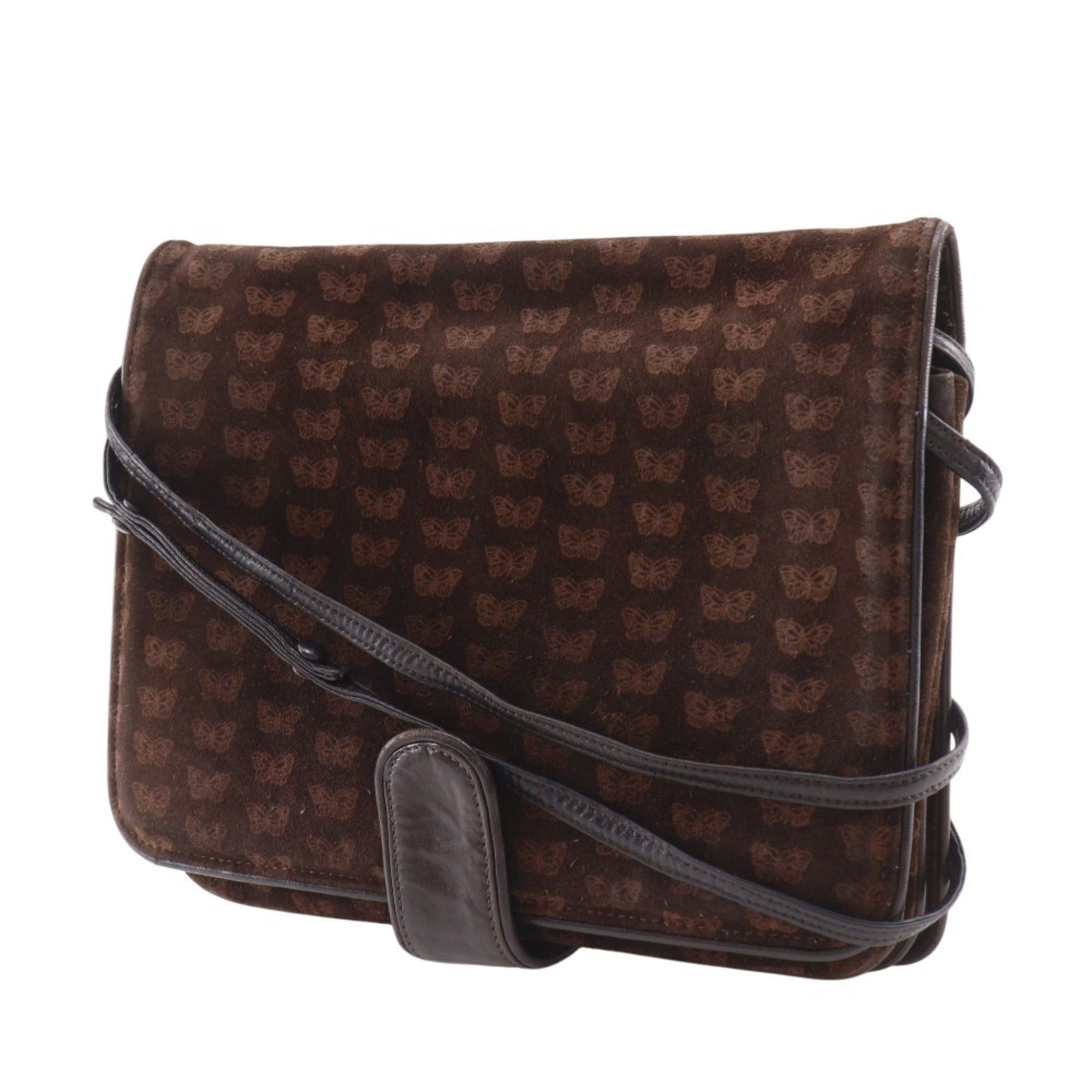 Bottega Veneta Bottega Veneta 3-Way Shoulder Tote Bag, Butterfly Pattern, Suede, Brown, 3-Way, A5 Size, Snap Button Closure, Women's Size ONE SIZE - 2 Thumbnail
