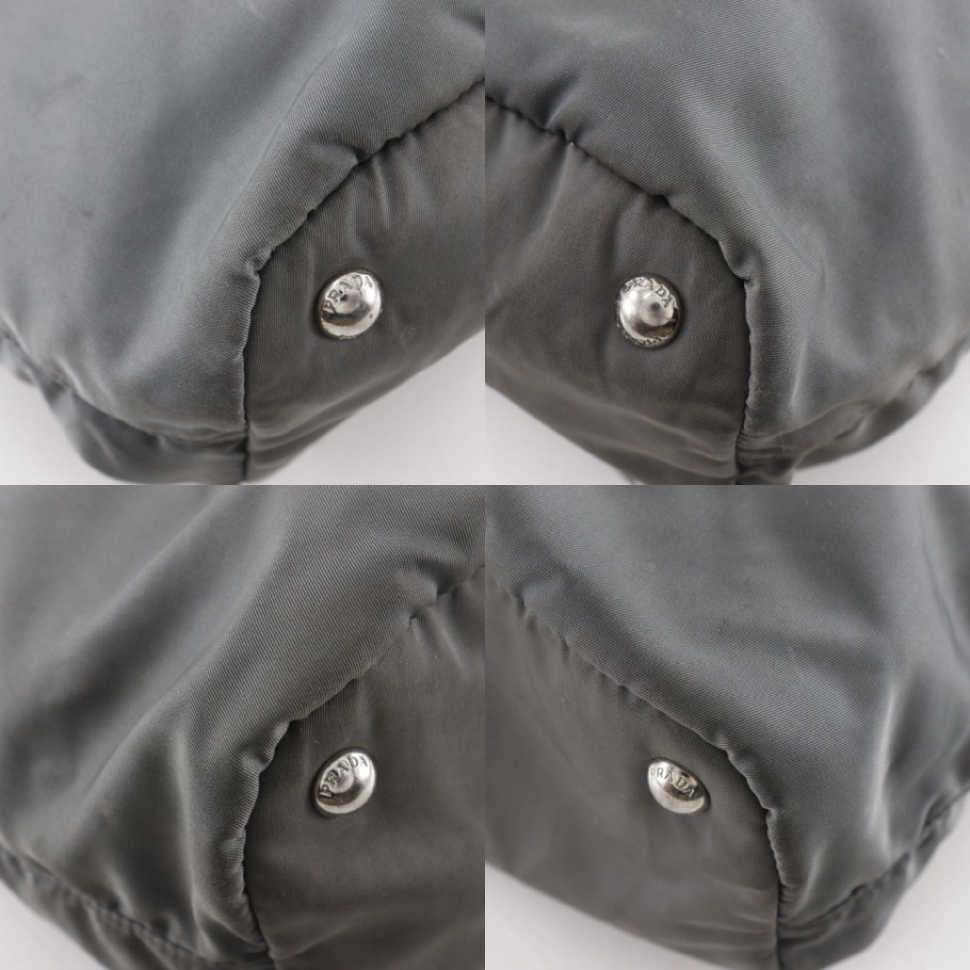 Prada Prada tote bag, nylon, khaki, A4 size, zipper closure, unisex. Size ONE SIZE - 4 Thumbnail