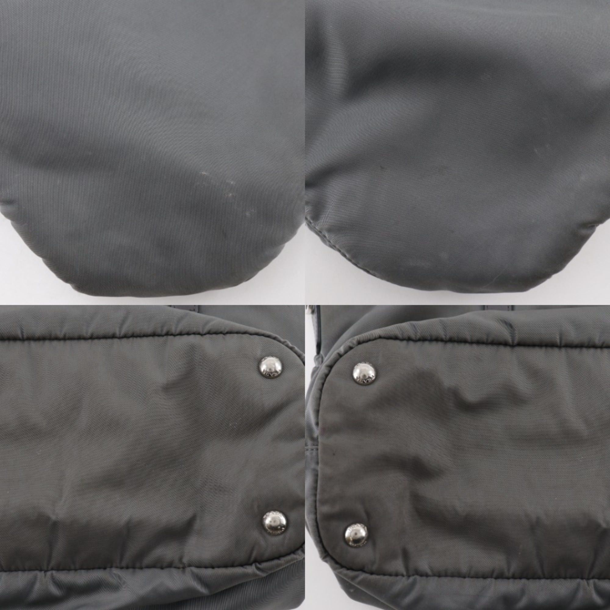 Prada Prada tote bag, nylon, khaki, A4 size, zipper closure, unisex. Size ONE SIZE - 10 Thumbnail