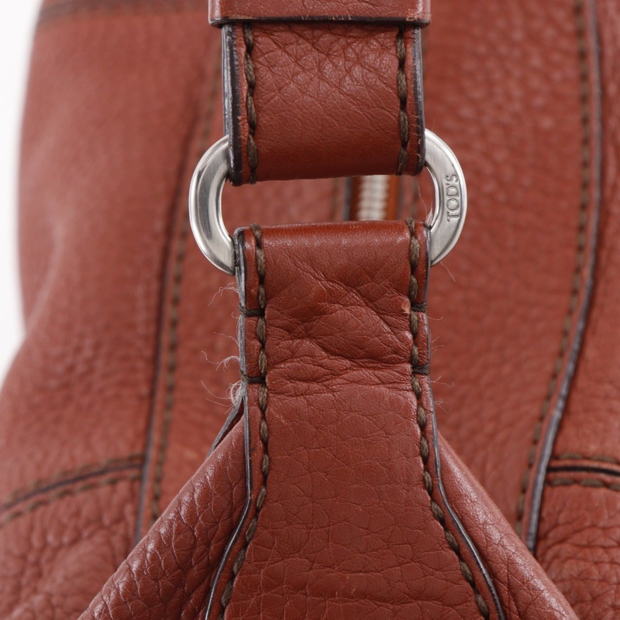 Tod's Tod's (TOD'S) Leather Shoulder Bag, Brown, A5 Size, Zipper Closure, Women's Size ONE SIZE - 17 Thumbnail