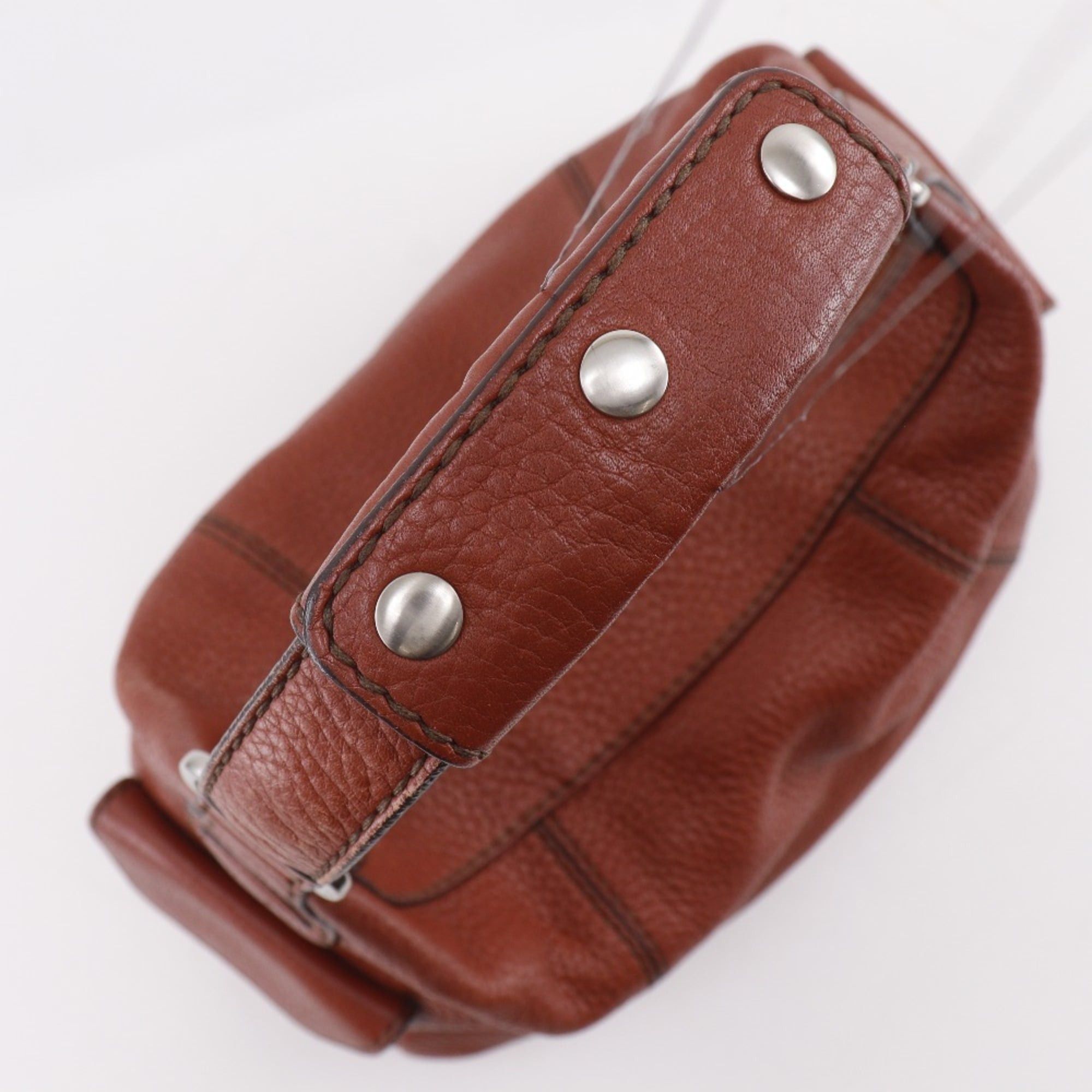 Tod's Tod's (TOD'S) Leather Shoulder Bag, Brown, A5 Size, Zipper Closure, Women's Size ONE SIZE - 5 Thumbnail