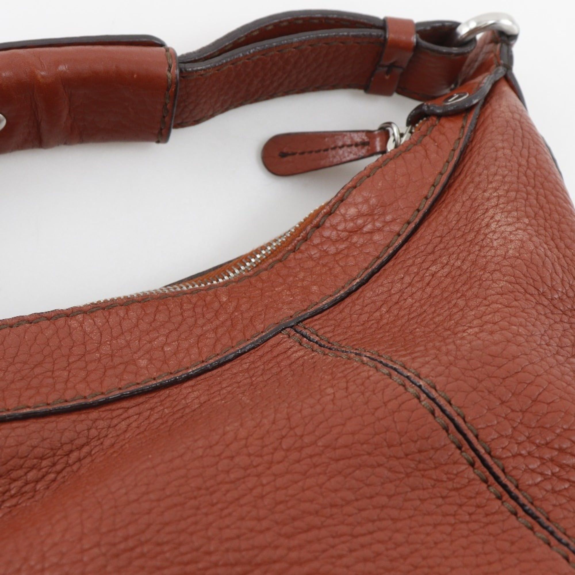 Tod's Tod's (TOD'S) Leather Shoulder Bag, Brown, A5 Size, Zipper Closure, Women's Size ONE SIZE - 13 Thumbnail