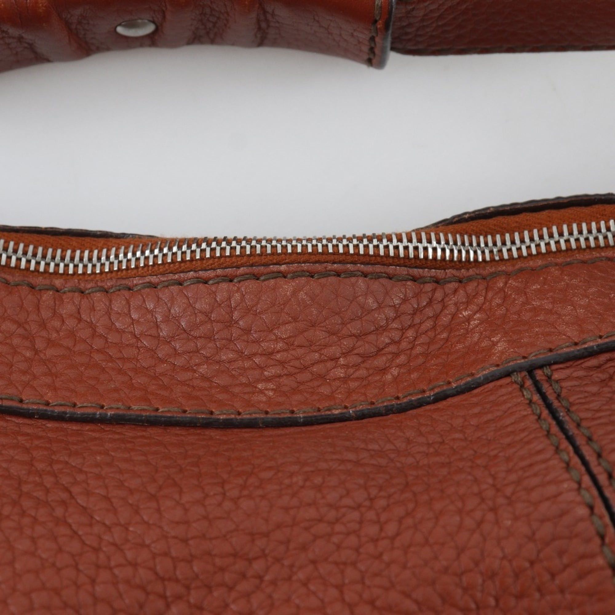 Tod's Tod's (TOD'S) Leather Shoulder Bag, Brown, A5 Size, Zipper Closure, Women's Size ONE SIZE - 12 Thumbnail