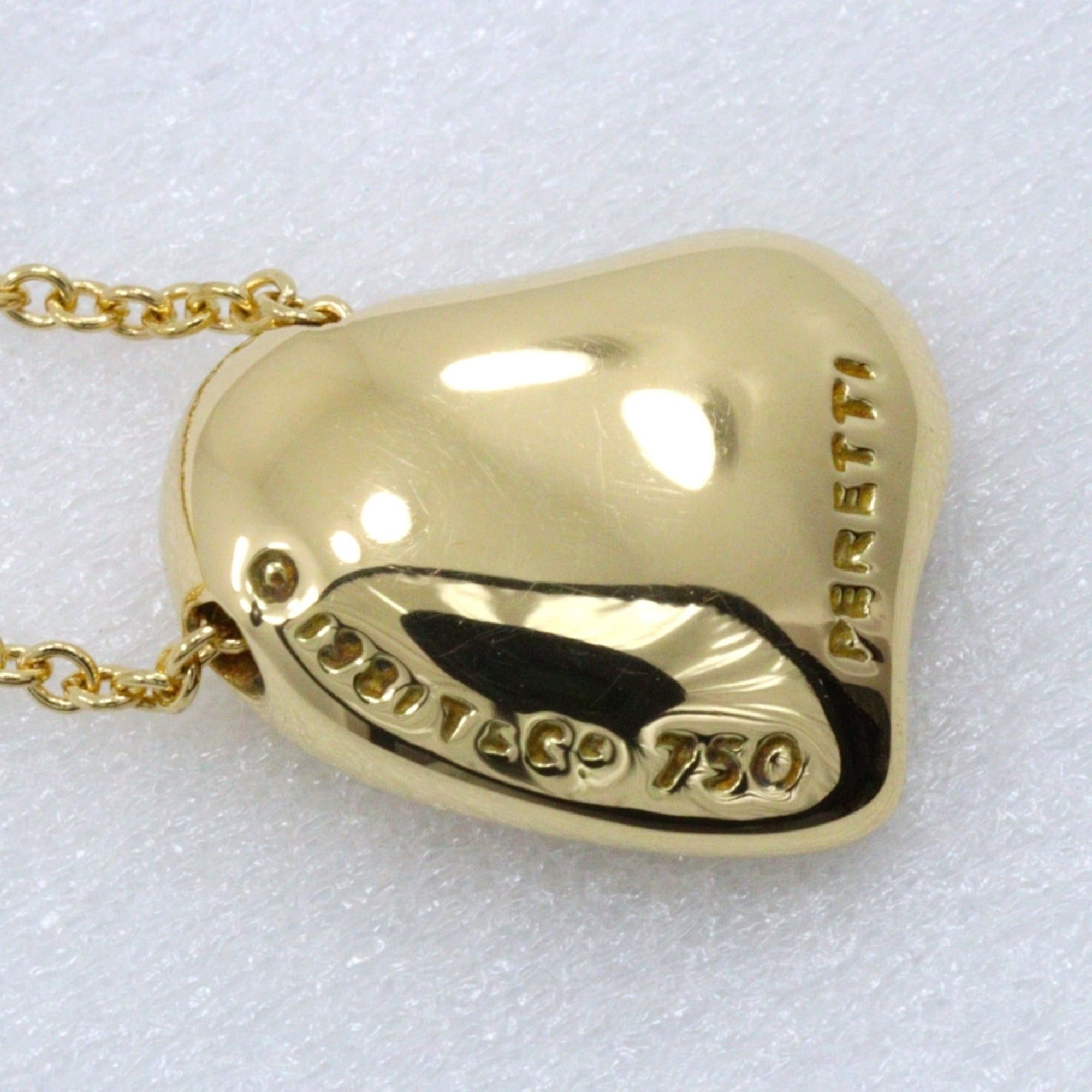 Tiffany & Co. Tiffany & Co. Full Heart Pavé Necklace by Elsa Peretti, 18K Yellow Gold with Diamonds, Design, Approx. 4.9g, Women's. Size ONE SIZE - 3 Thumbnail