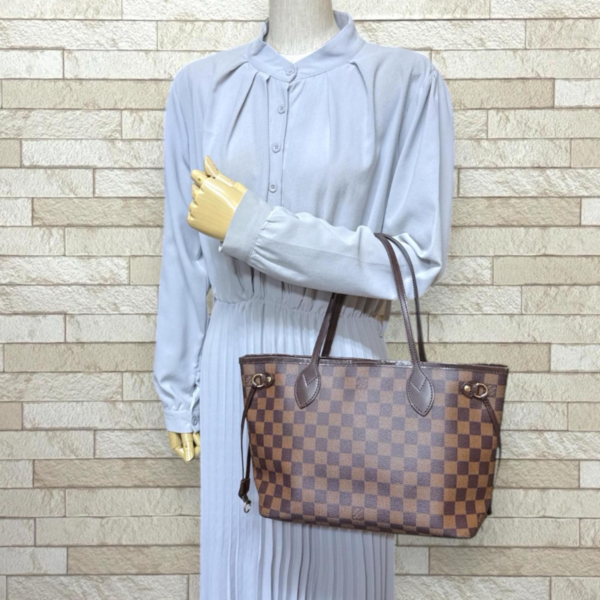 Louis Vuitton Louis Vuitton Neverfull PM Damier Tote Bag, Canvas N51109 Brown, Women's, Pre-owned. Size ONE SIZE - 2 Thumbnail